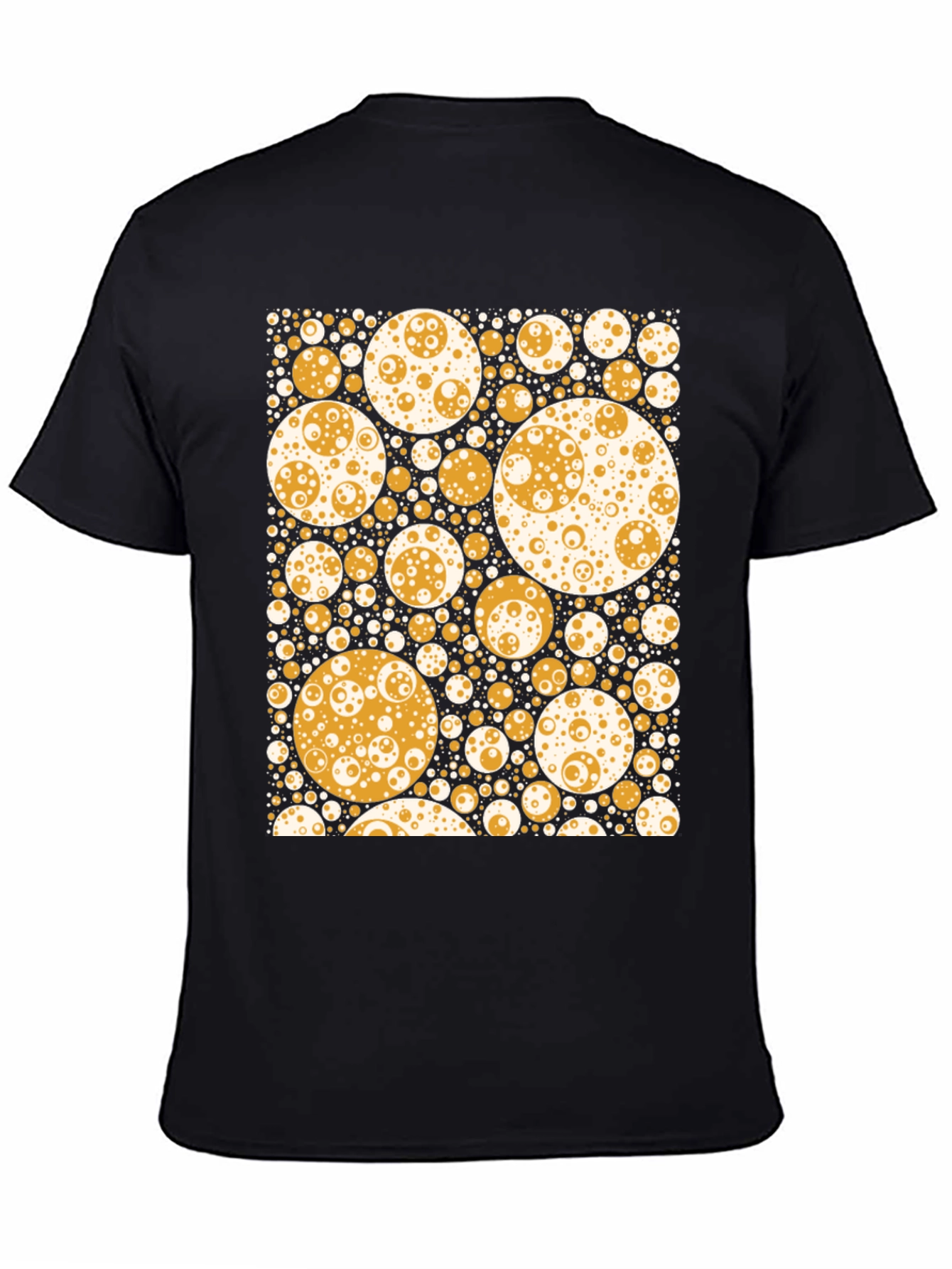 Black Geometric Bubble Print T-Shirt - Black view 4