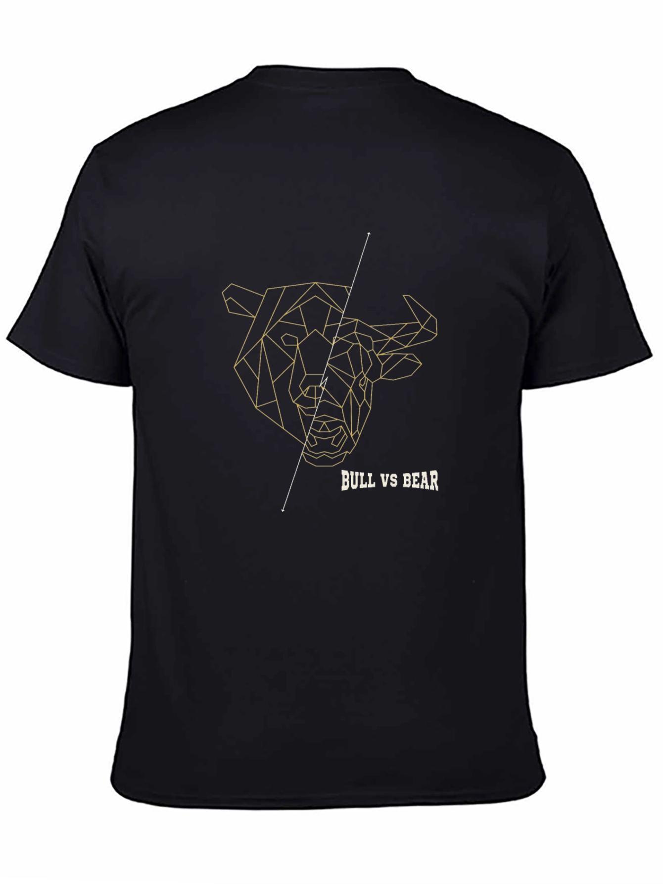 Black Bull vs Bear Graphic Tee - Black Cotton Shirt view 4