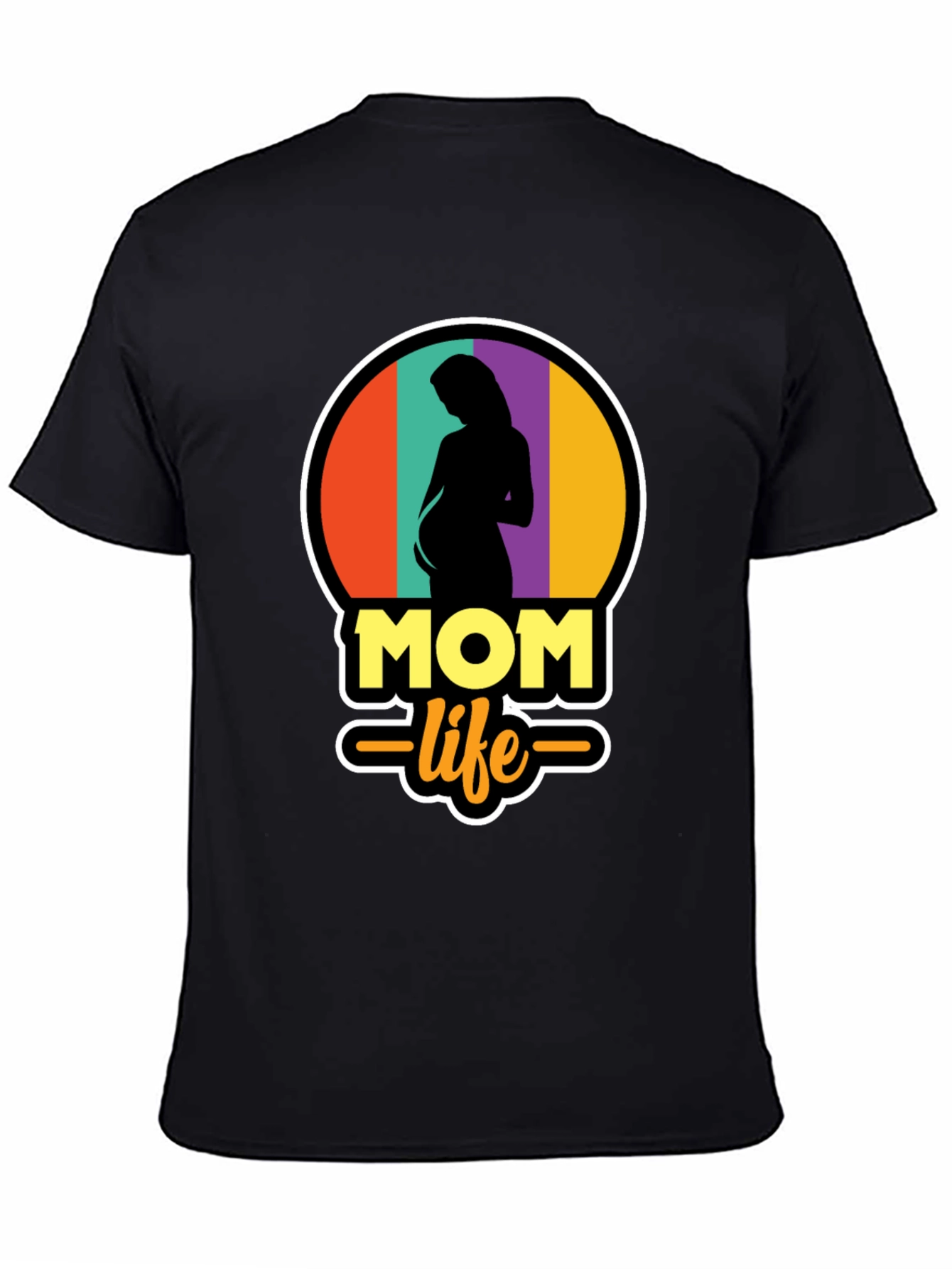 Black Mom Life T-Shirt - Pregnancy Tee view 4