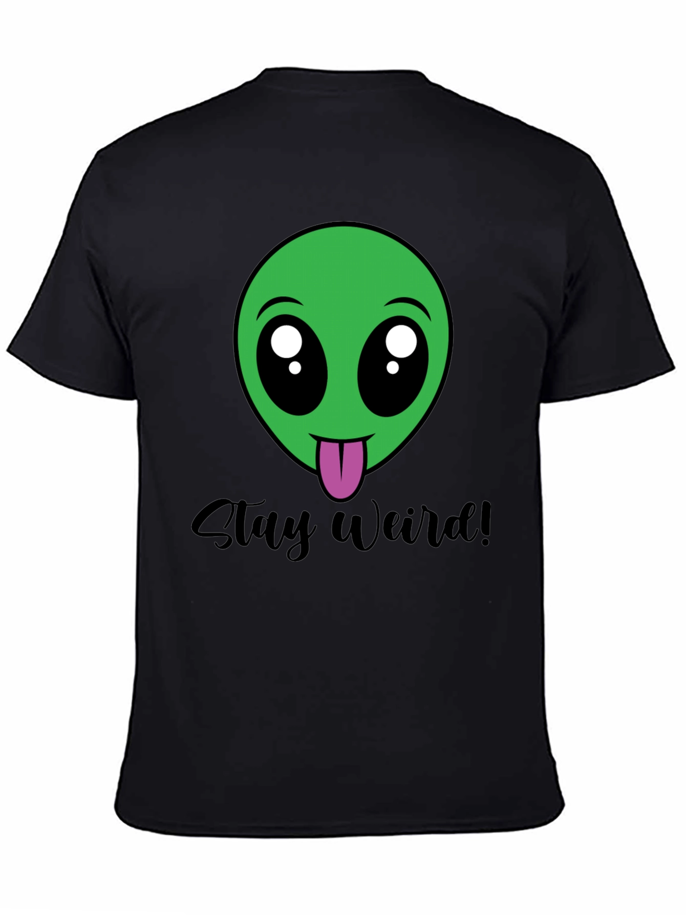 Black Stay Weird Alien Tee - Black view 4