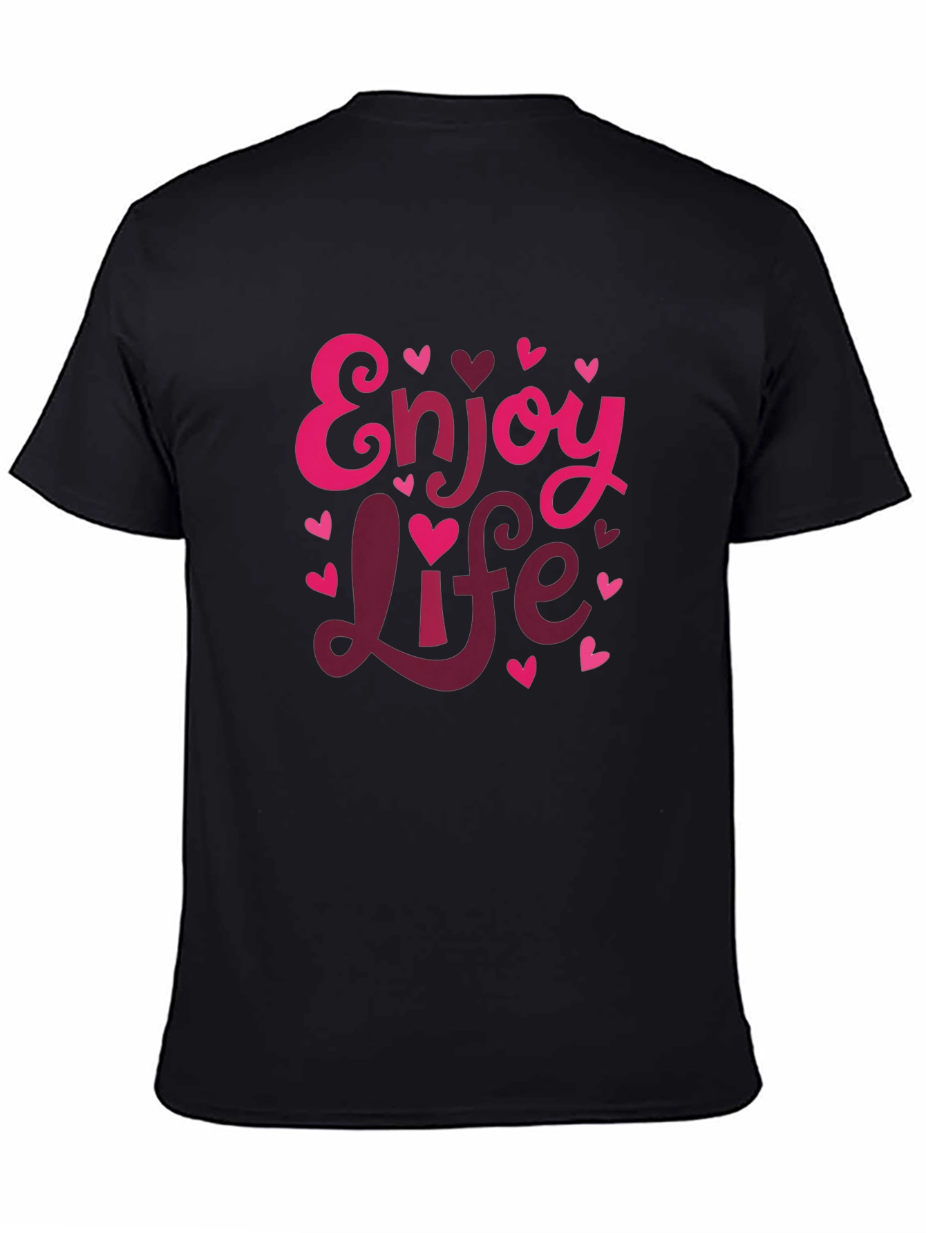 Black Enjoy Life Valentine's Day Graphic Tee view 4