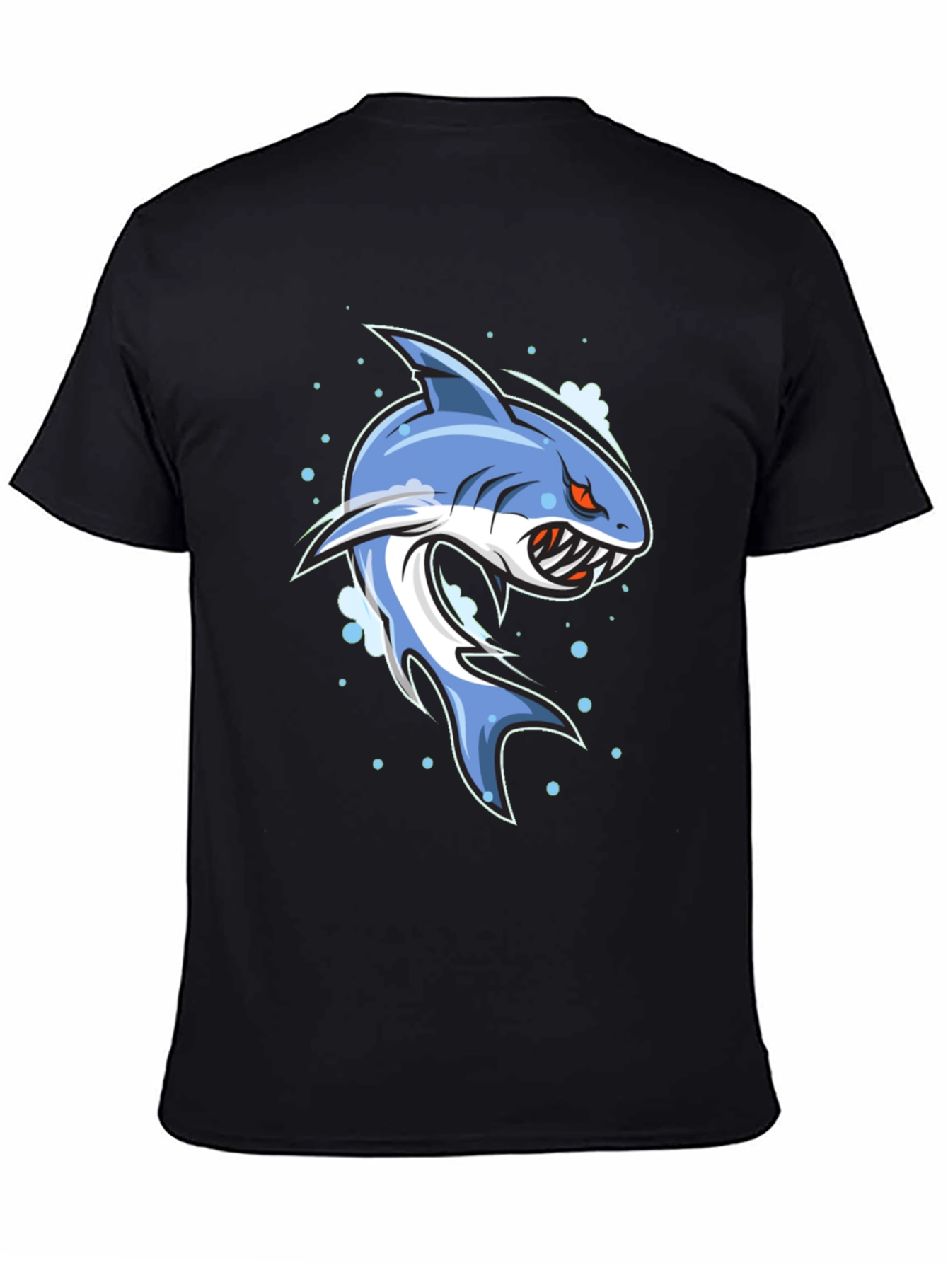 Black Shark Graphic Print Black T-Shirt for Men view 4