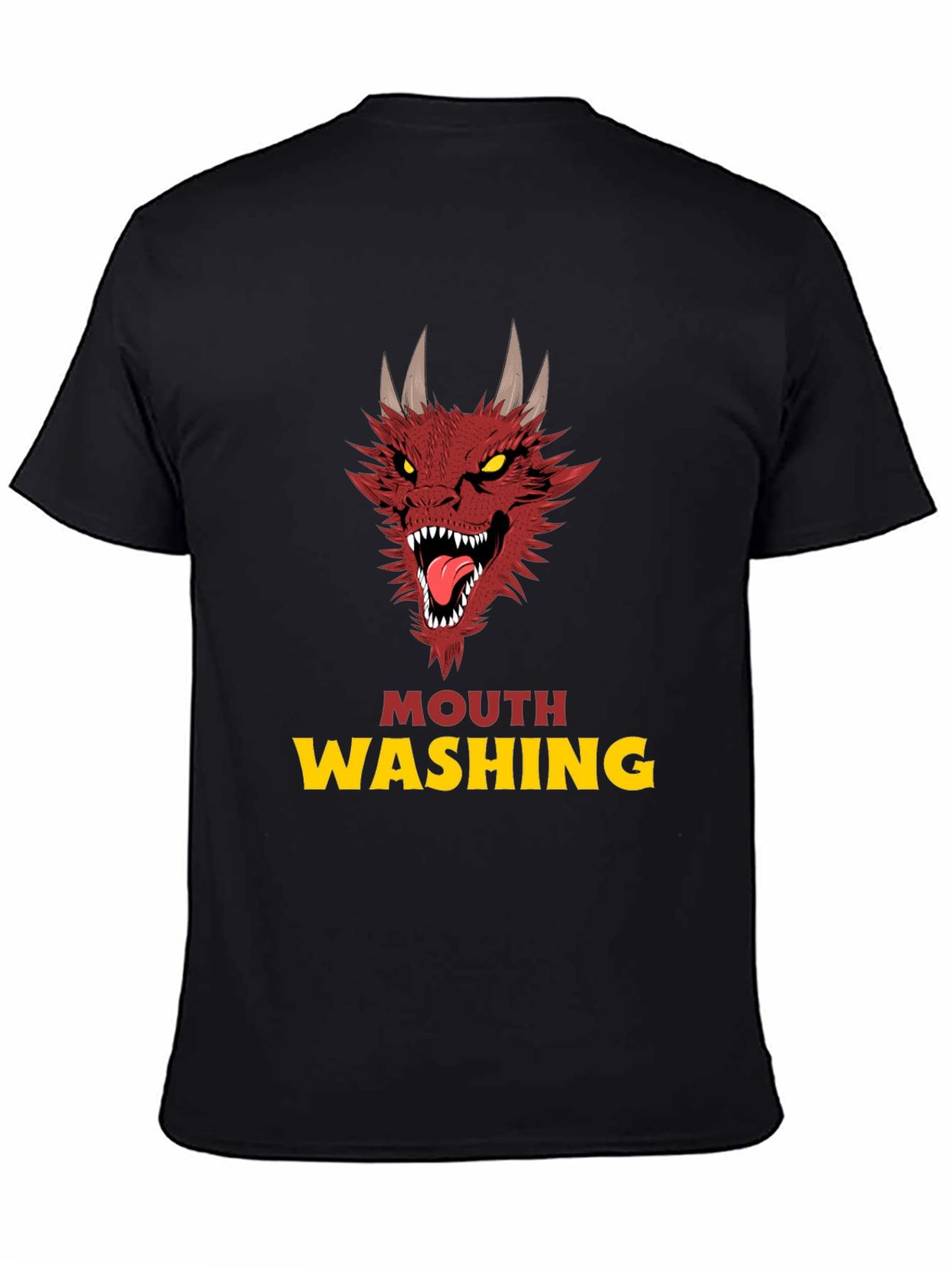 Black Mouth Washing Dragon Graphic T-Shirt - Black view 4