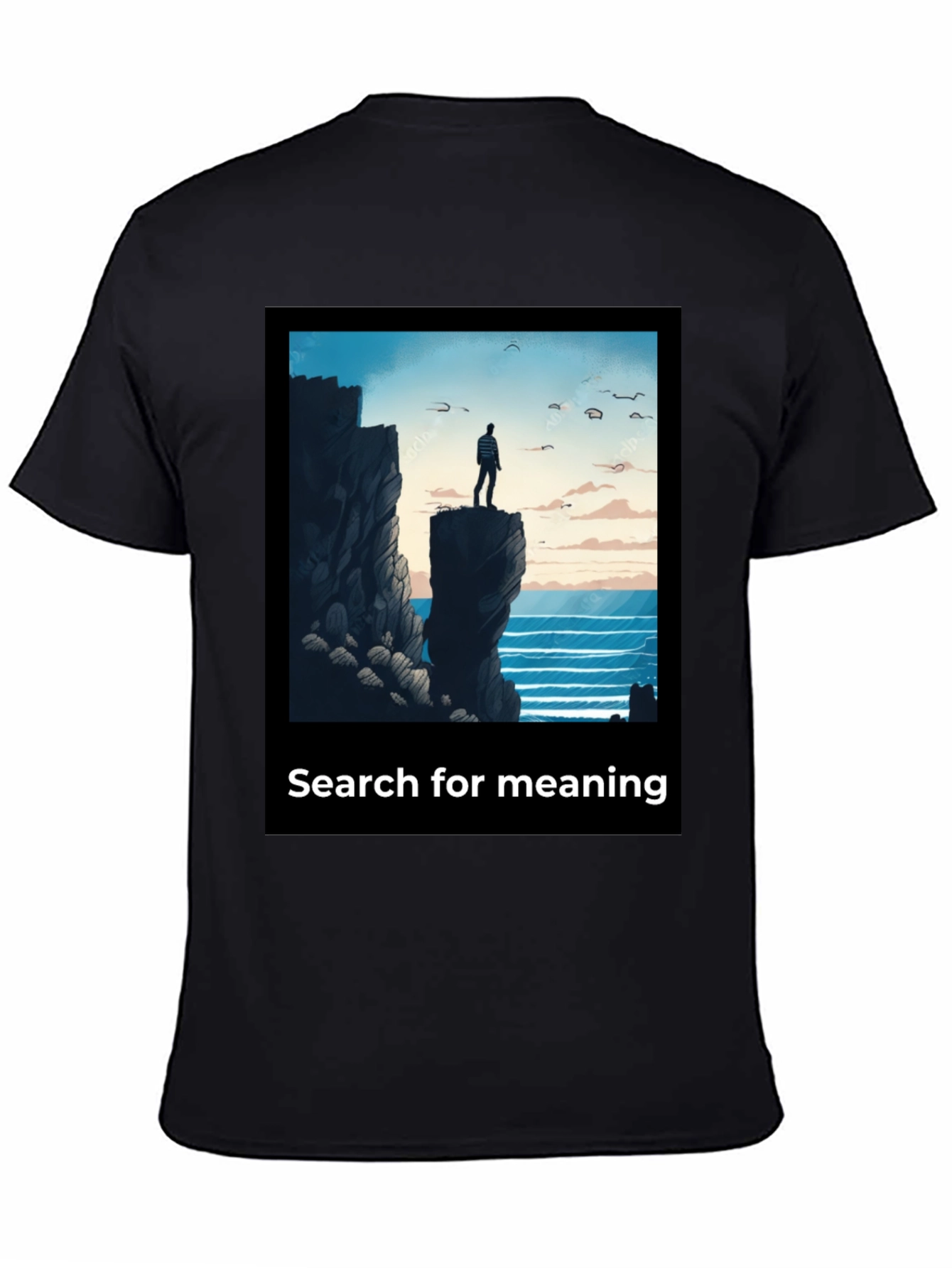 Black Search for Meaning Graphic T-Shirt view 4