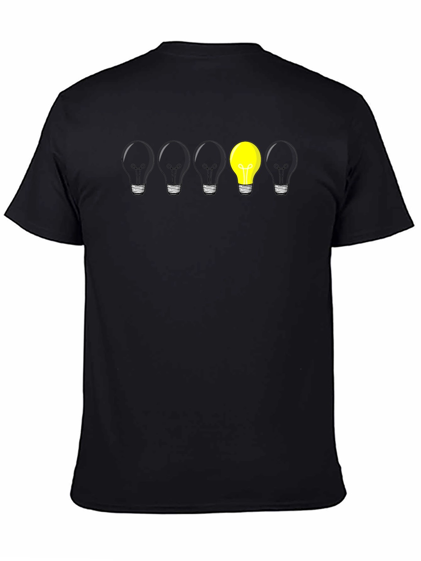 Black Unique Lightbulb Graphic Tee - Be Different! view 4