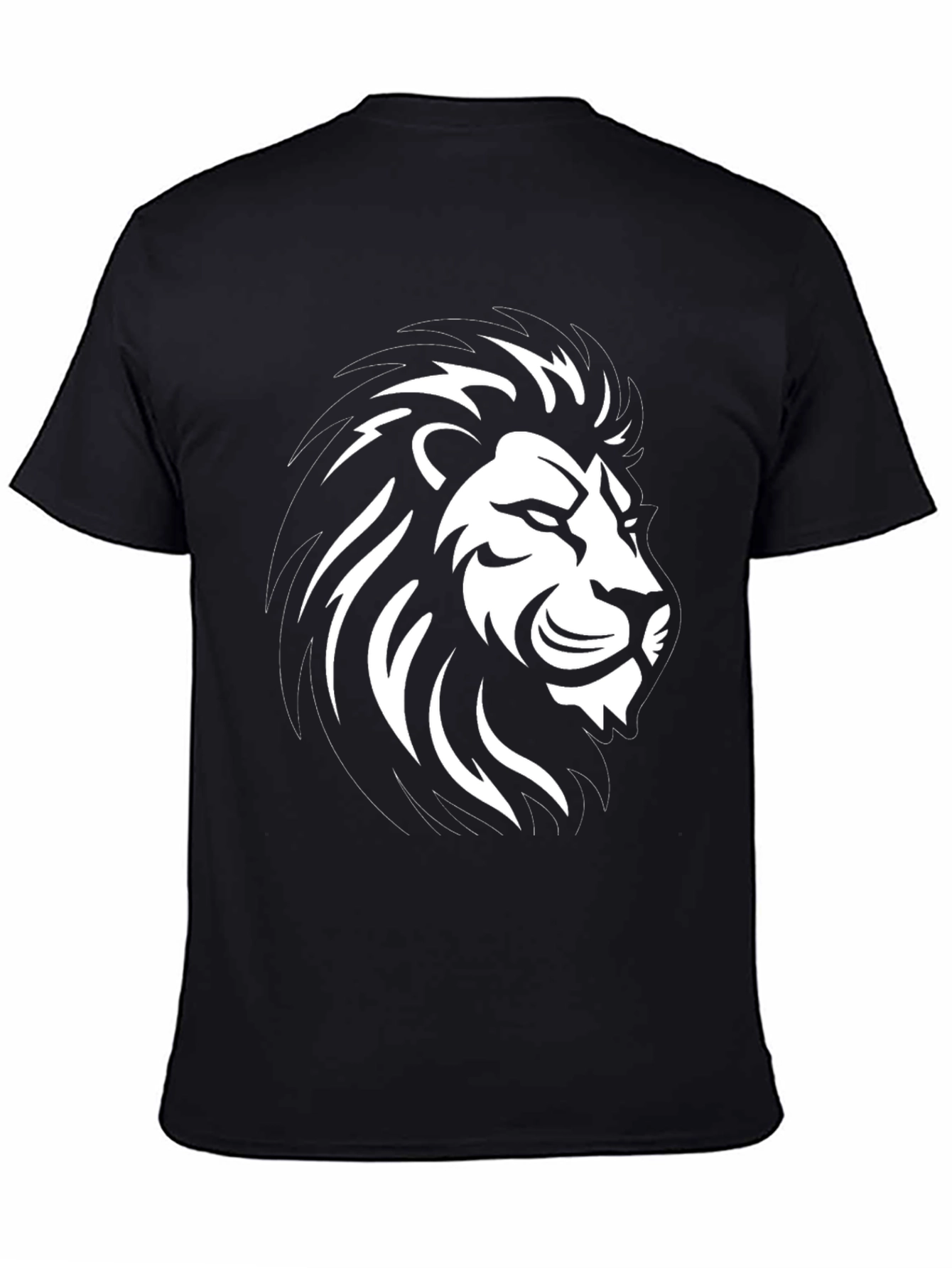 Black Lion Graphic Black T-Shirt - Men's Fashion view 4