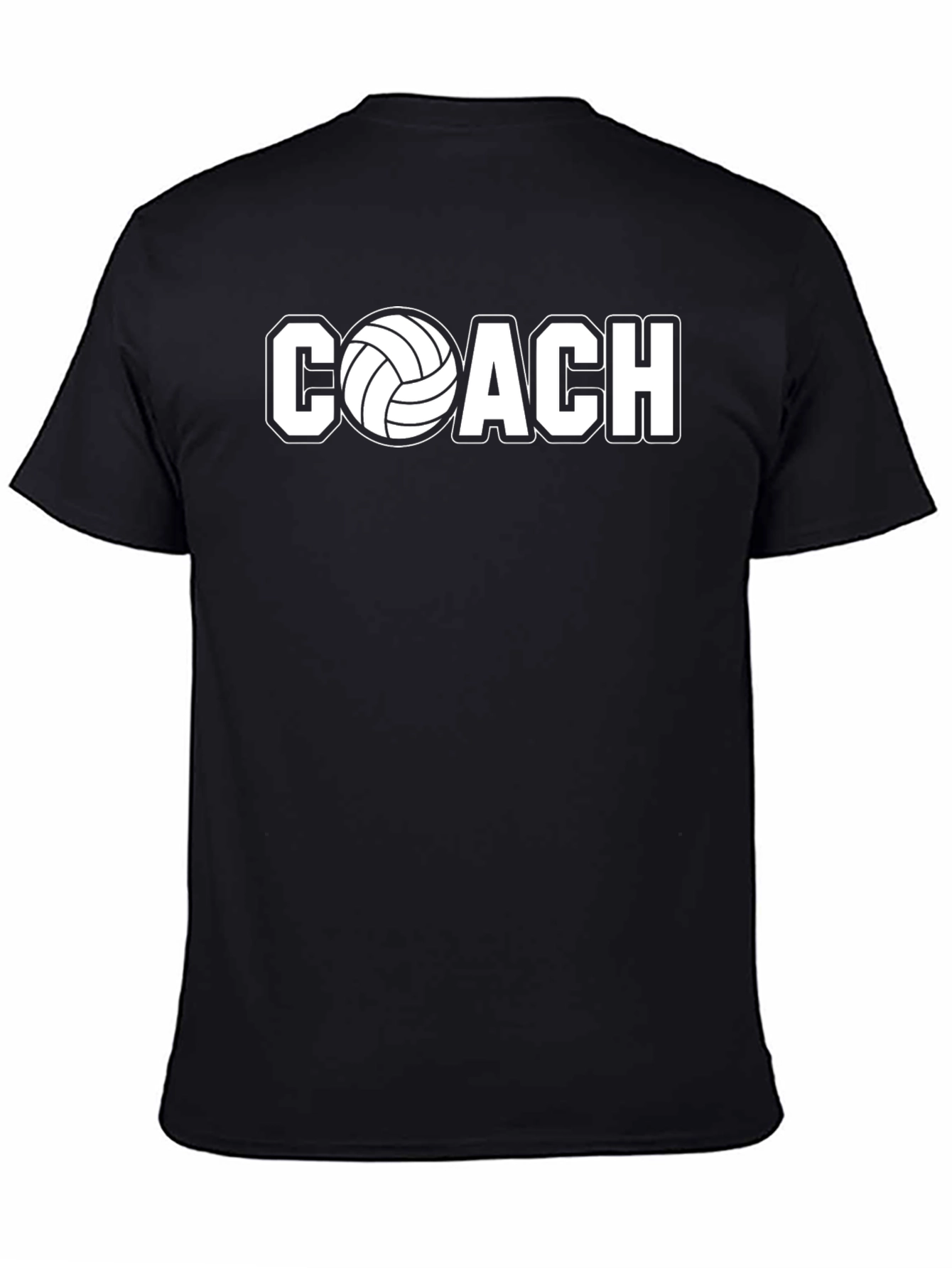 Black Volleyball Coach Graphic T-Shirt view 4