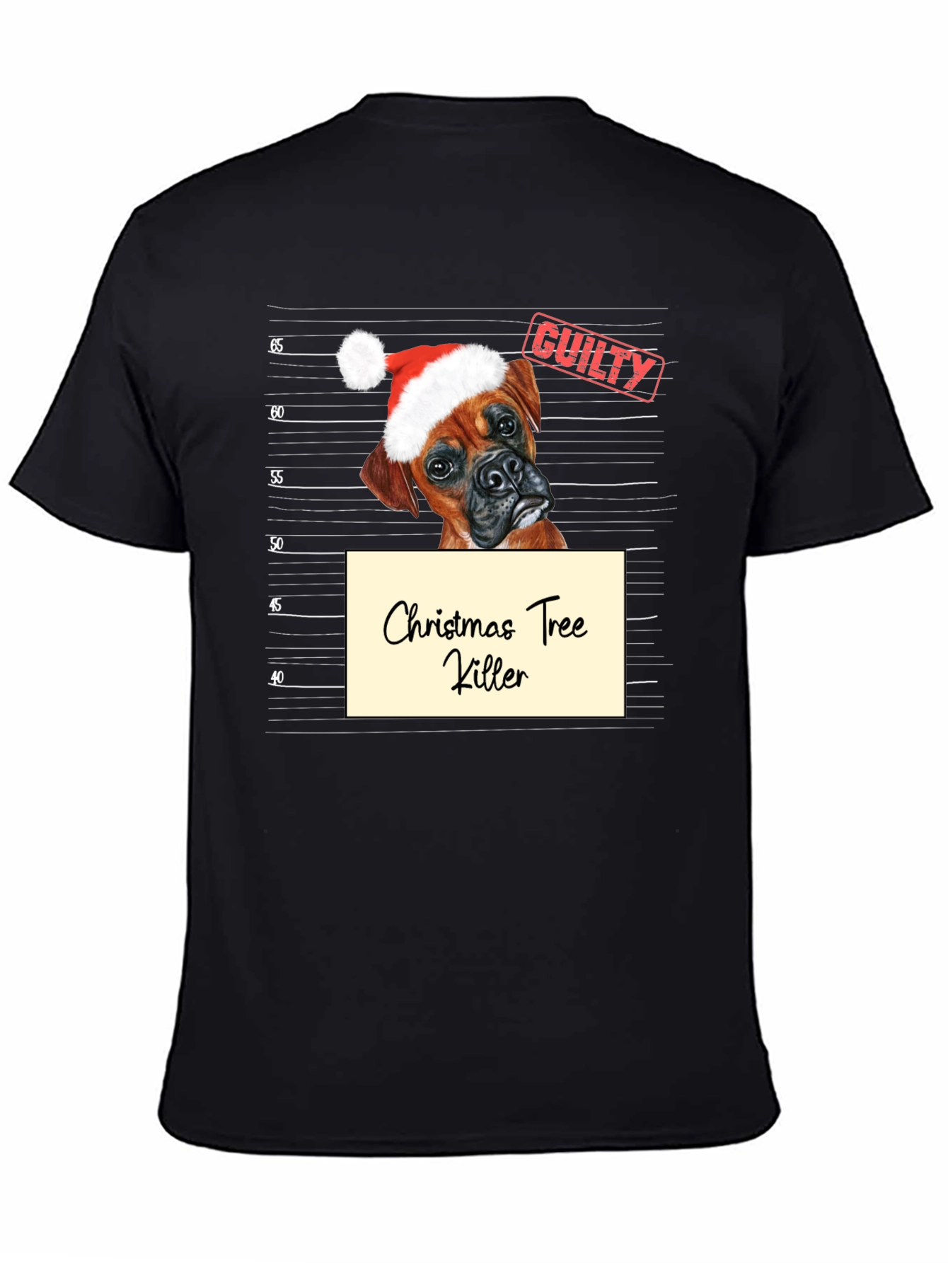 Black Christmas Tree Killer Dog T-Shirt view 4