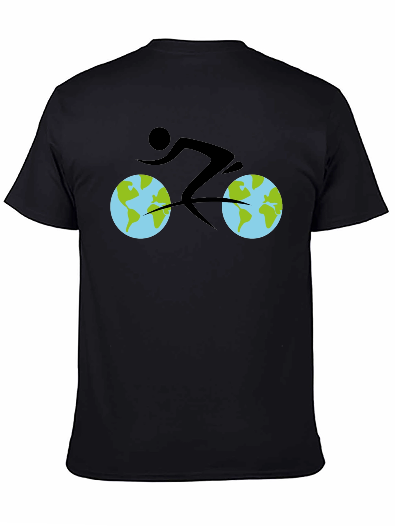 Black Earth Cyclist Graphic Tee - Black Cotton view 4