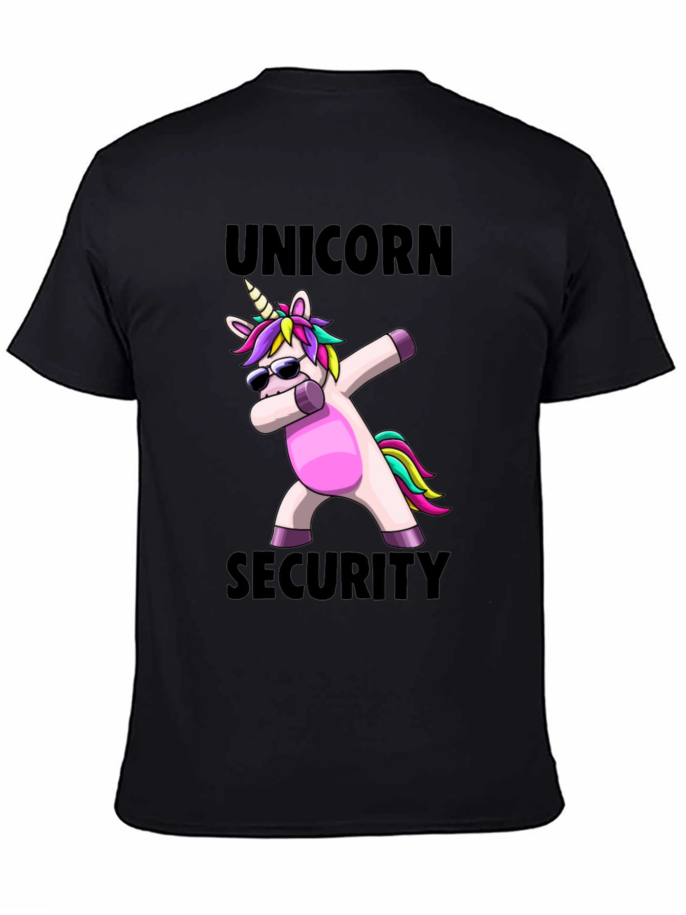 Black Unicorn Security Dabbing T-Shirt - Fun & Unique Design view 4