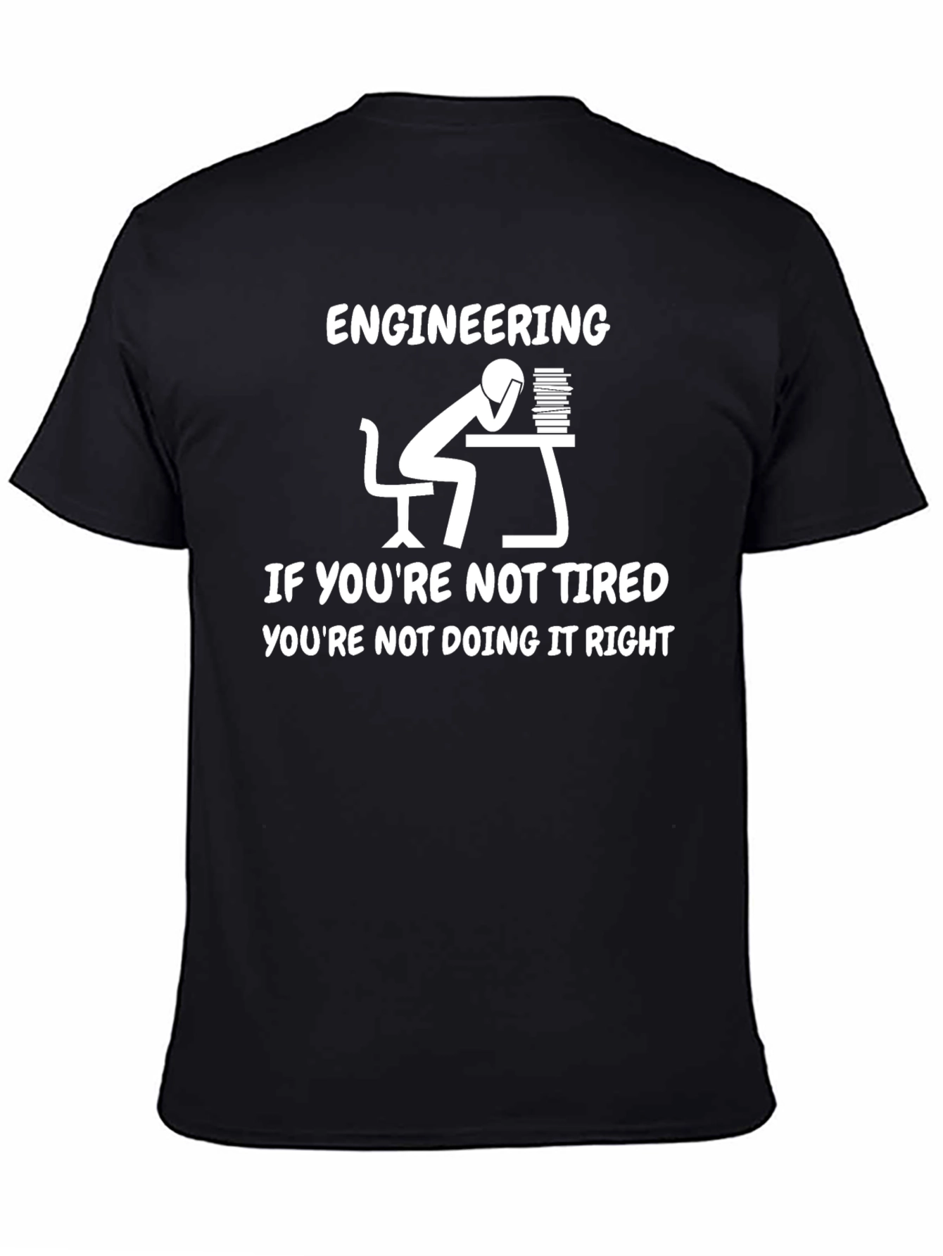Black Engineering Tiredness T-Shirt view 4
