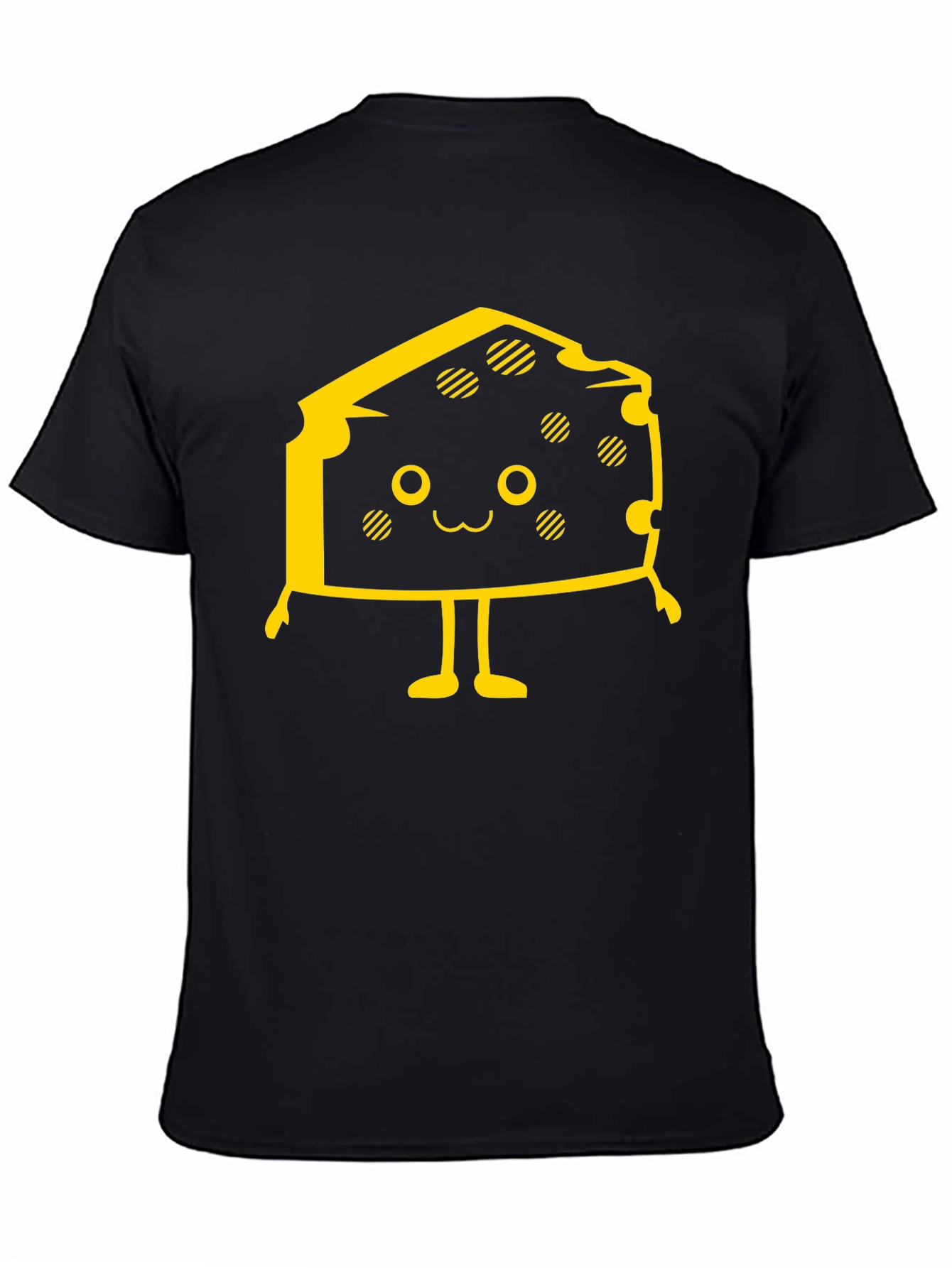 Black Cute Cheese Character Black T-Shirt view 4