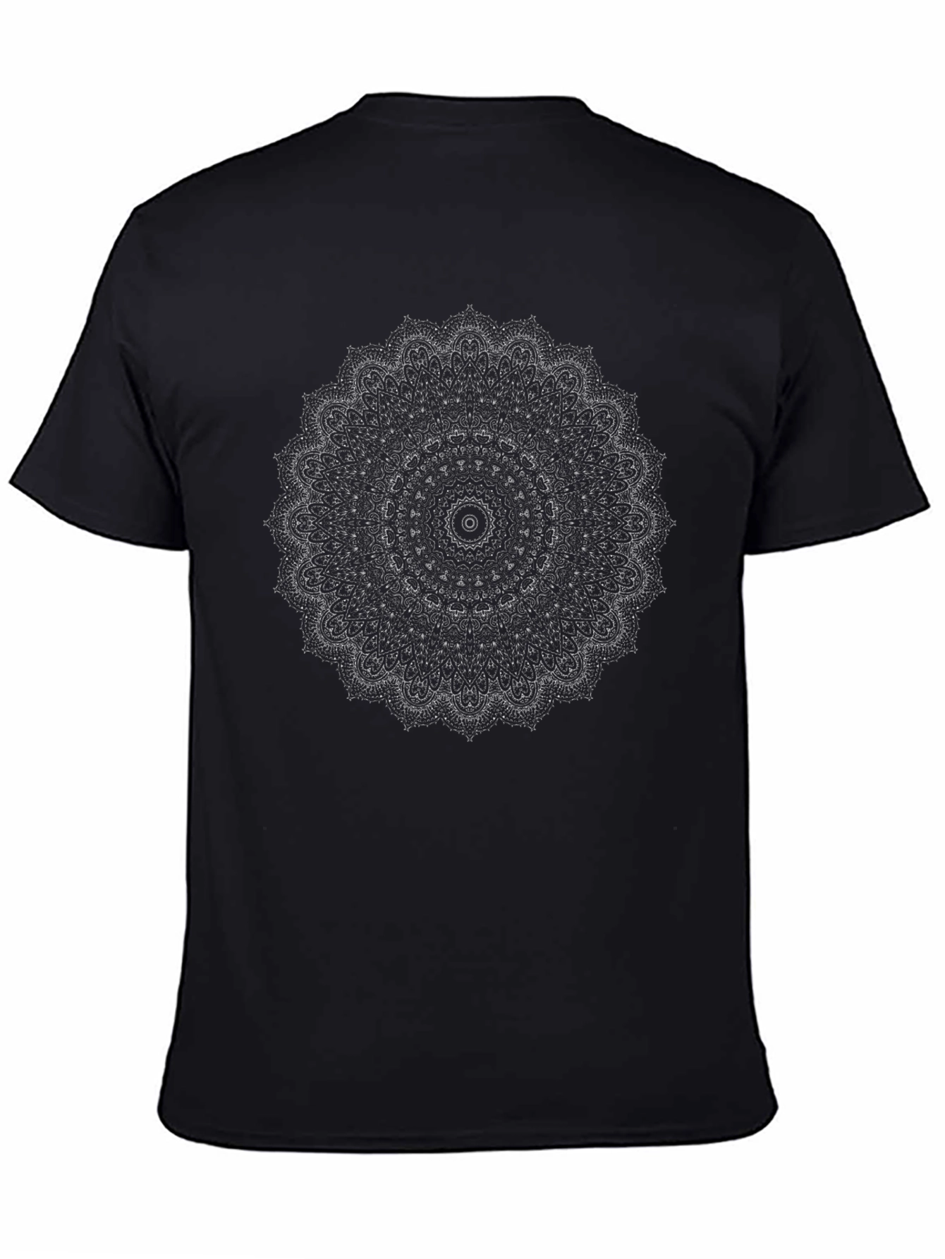 Mandala Print Black T-Shirt - Spiritual Design - 4