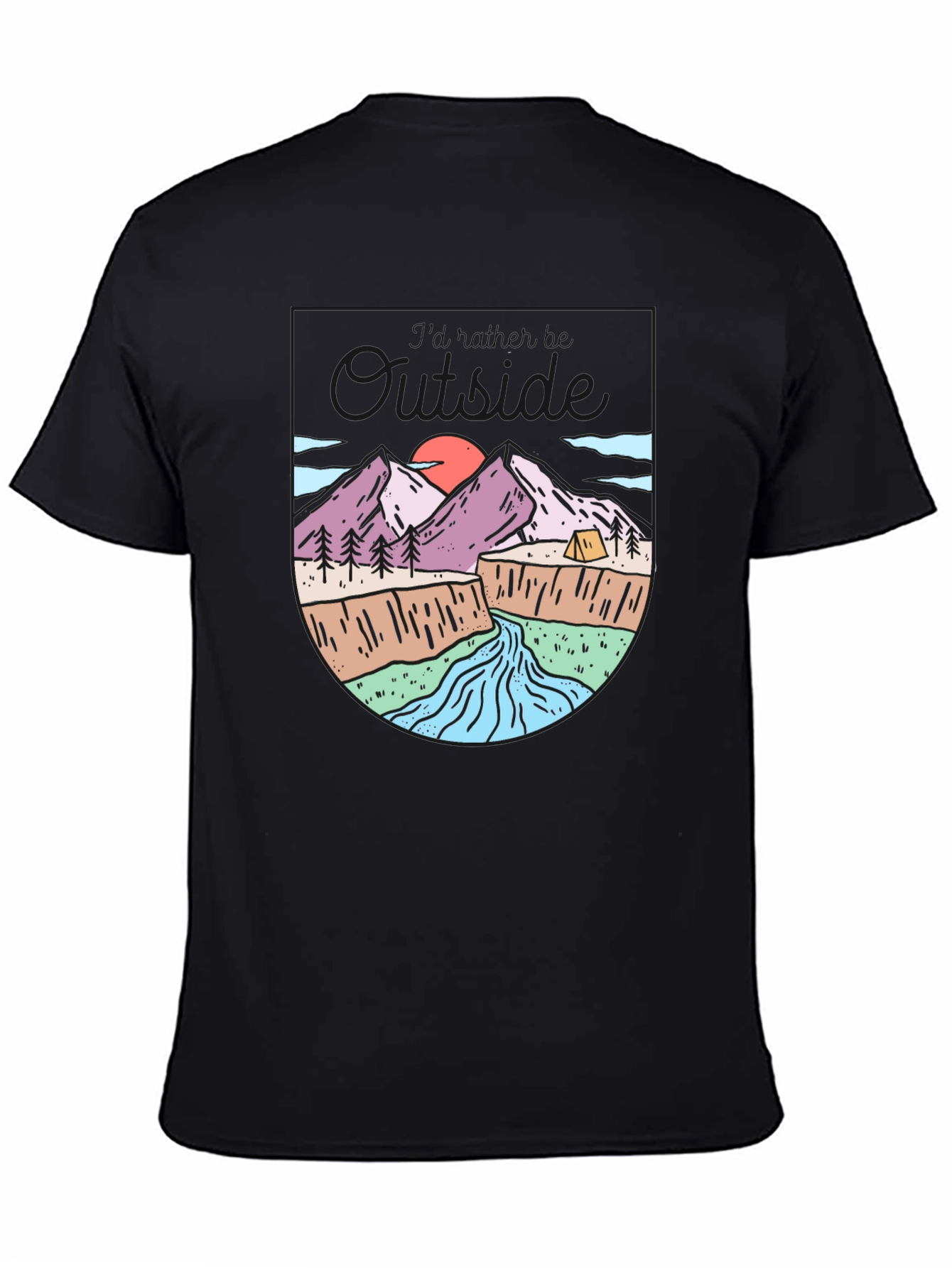 Black Outdoor Adventure Graphic T-Shirt view 4