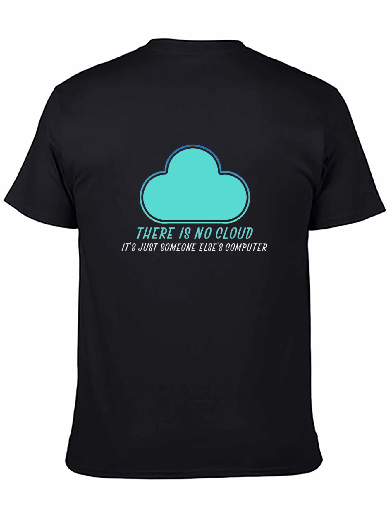 Black Funny Cloud Computing T-Shirt view 4