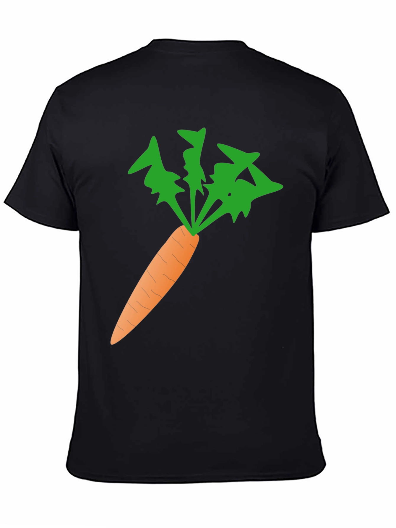 Black Men's Carrot Graphic Tee - Black Cotton Blend view 4