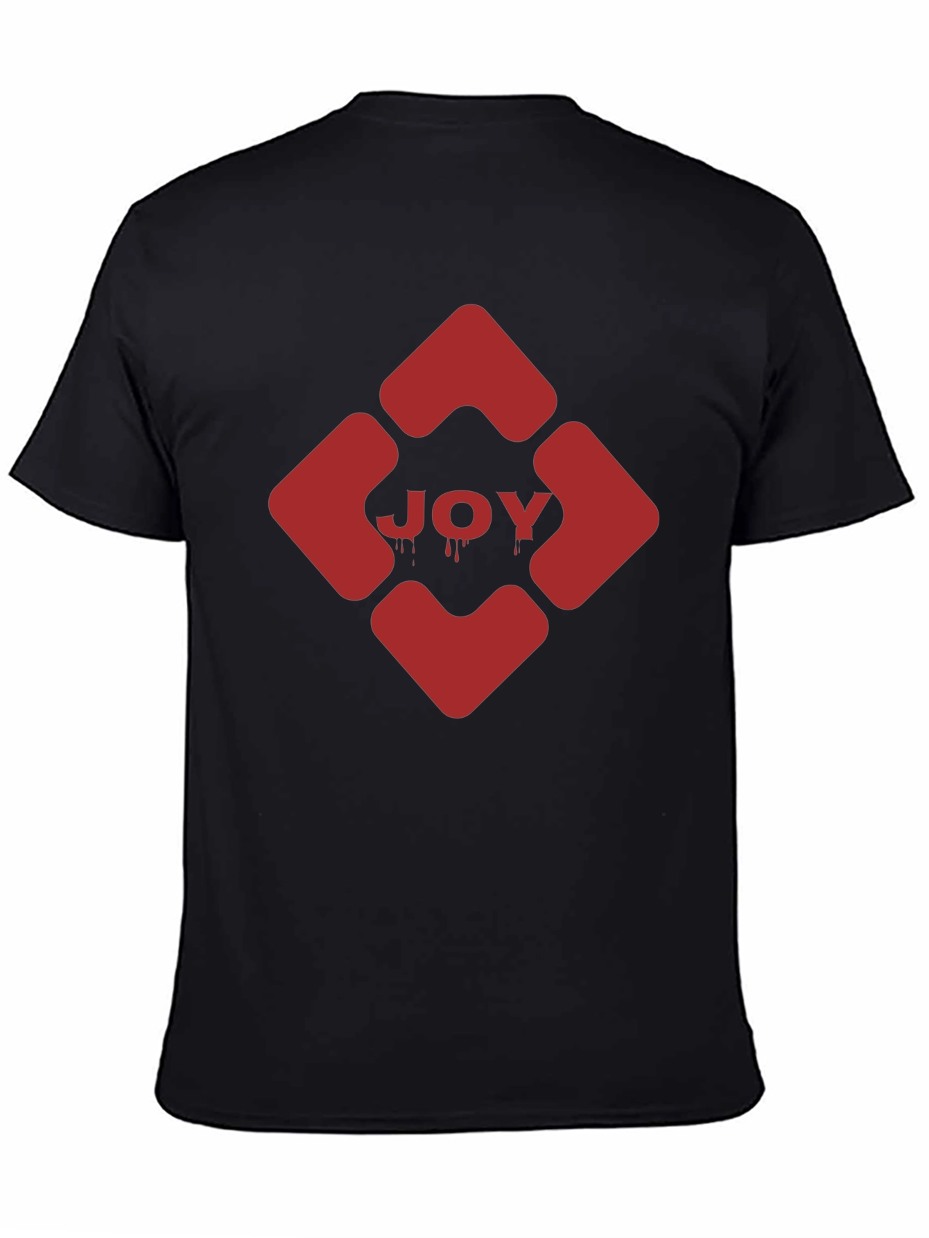 Black JOY Graphic Tee - Edgy Red Design on Black view 4