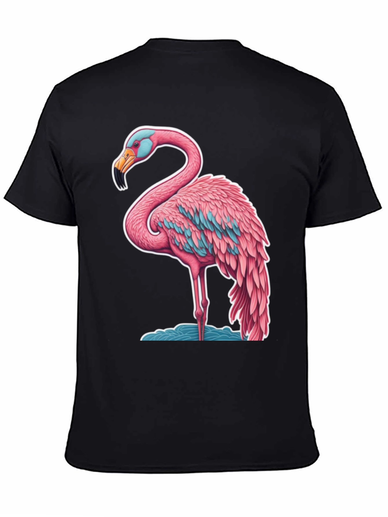 Black Flamingo Graphic Tee - Black Cotton view 4