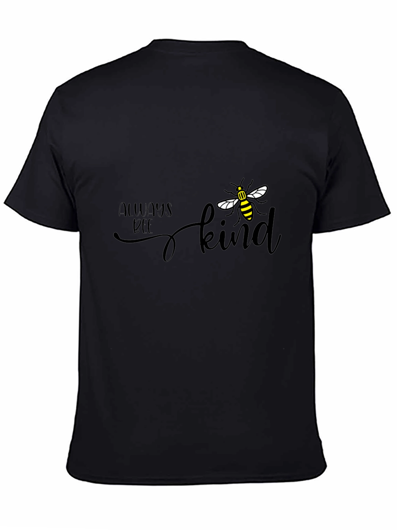 Black Always Bee Kind T-Shirt - Black Crew Neck view 4