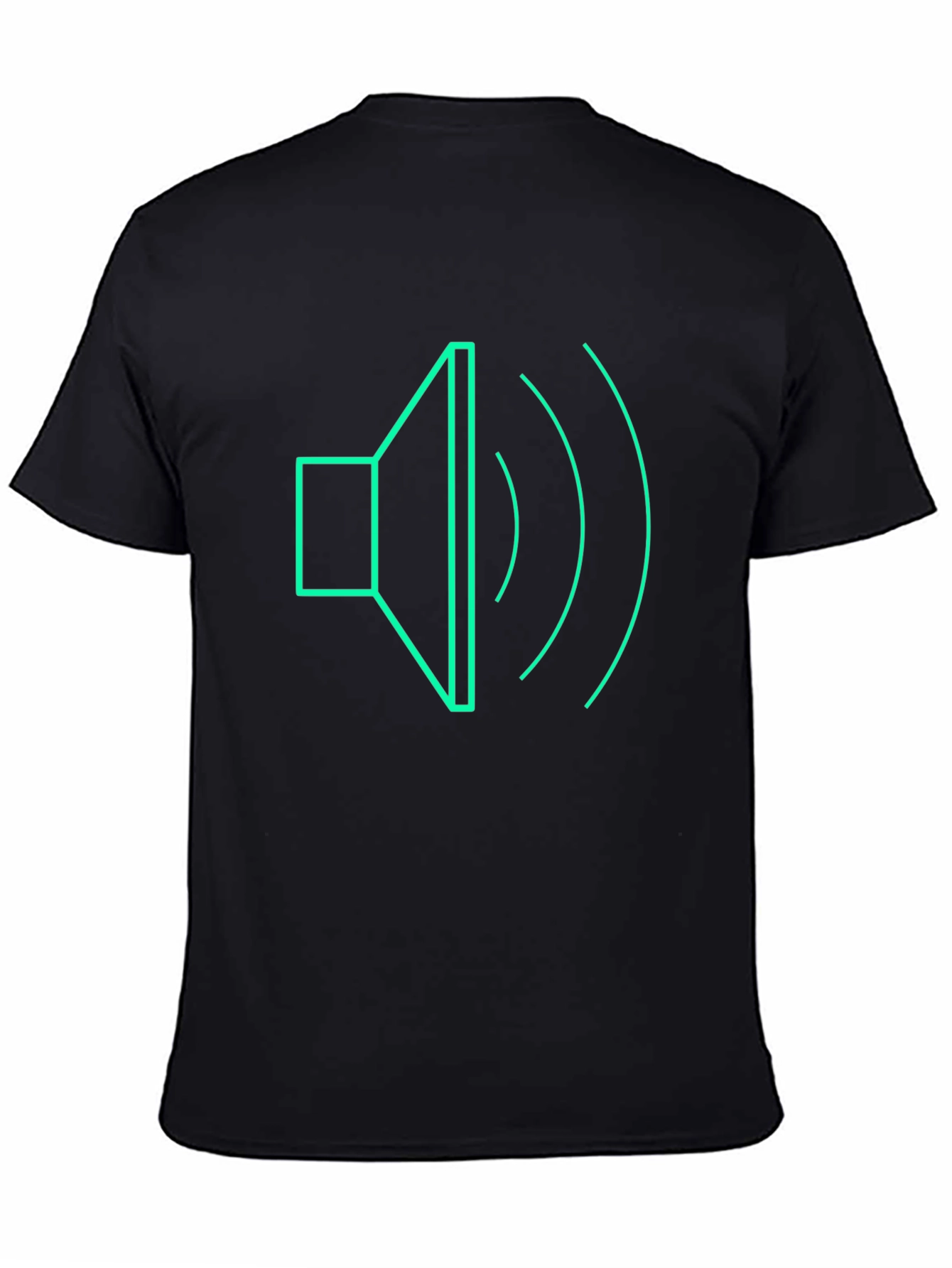 Black Sound Wave Graphic Tee - Modern Black T-Shirt view 4