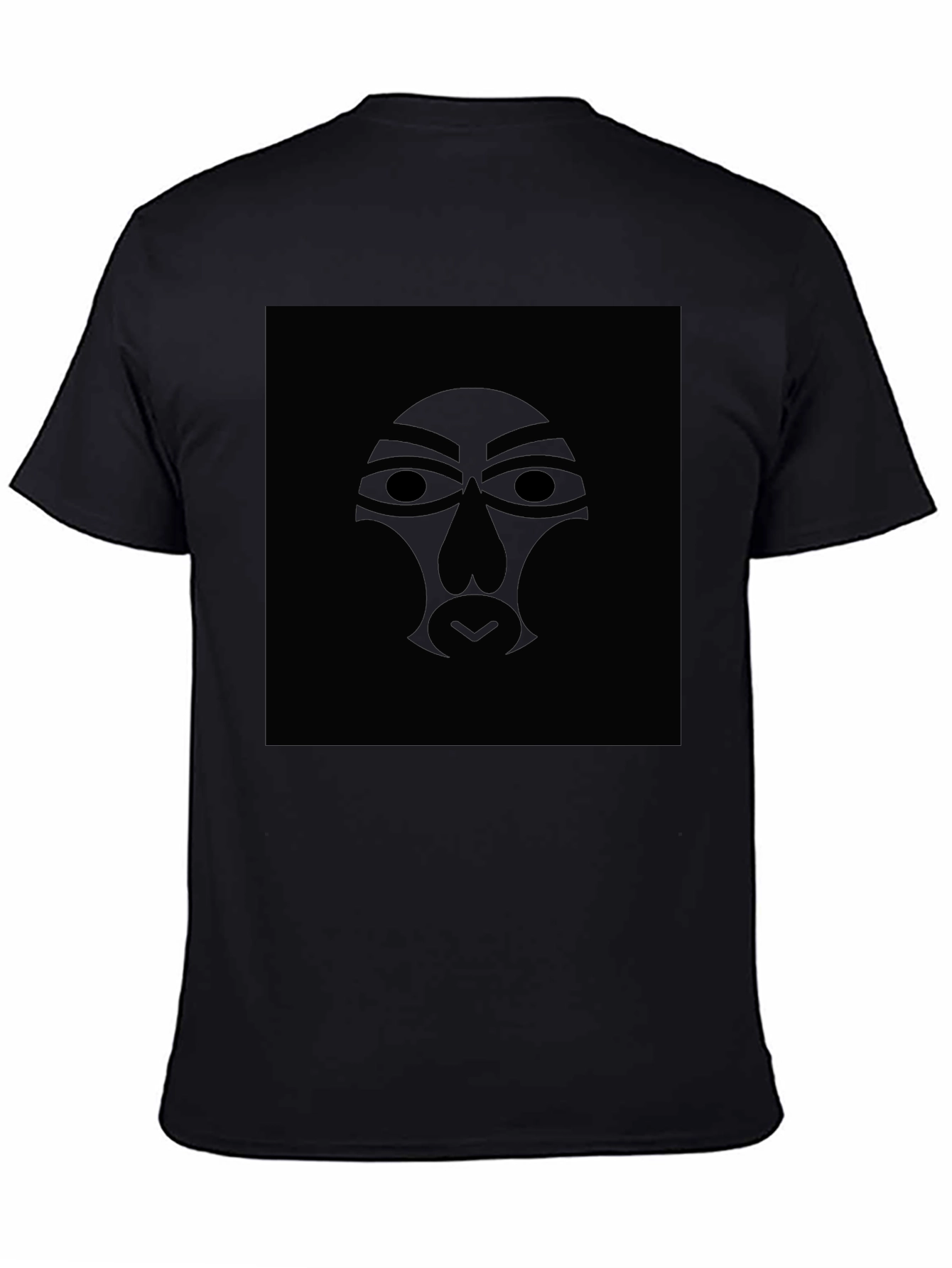 Black Tribal Mask Graphic Tee - Black T-Shirt view 4