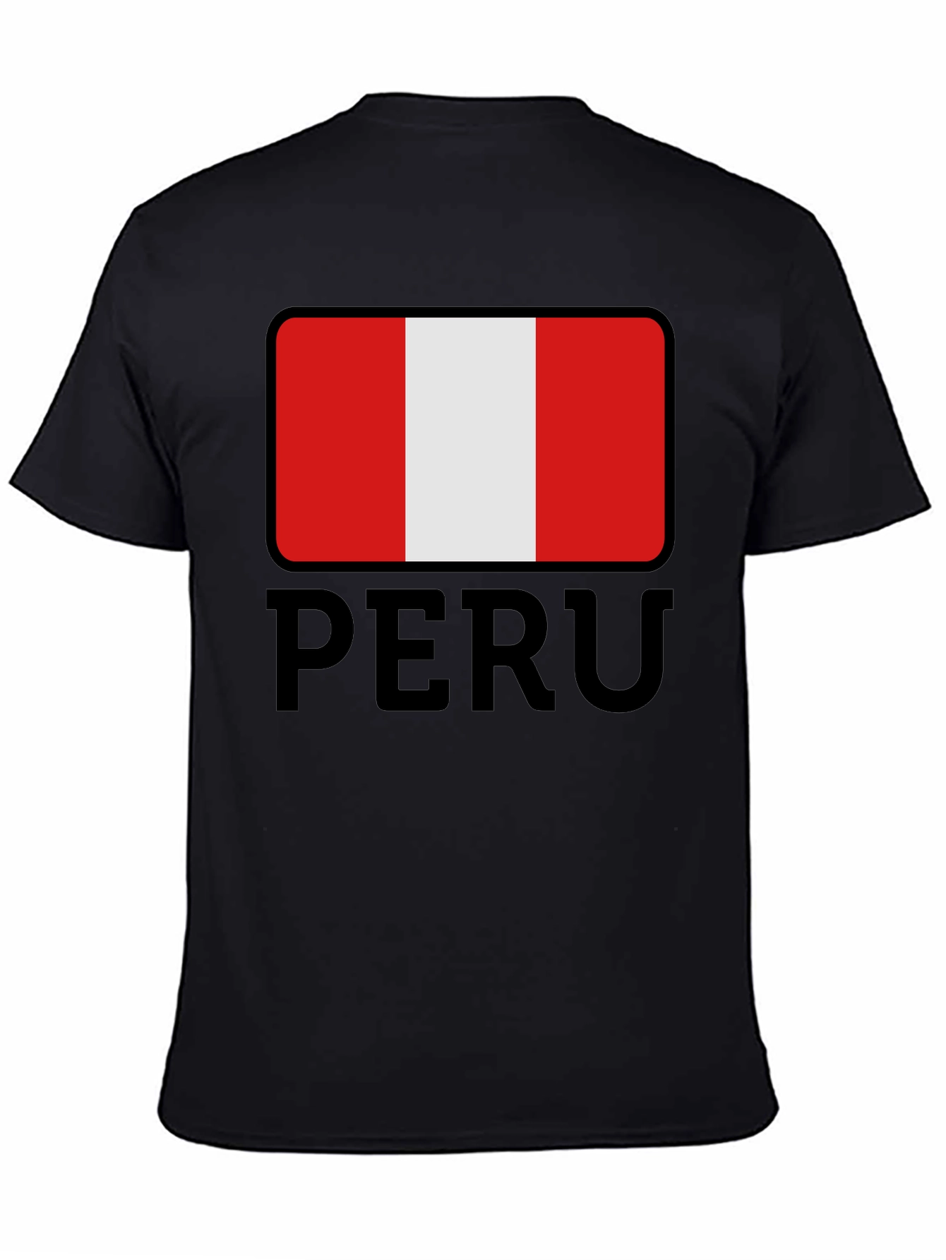 Black Peru Flag T-Shirt - Stylish National Pride Tee view 4