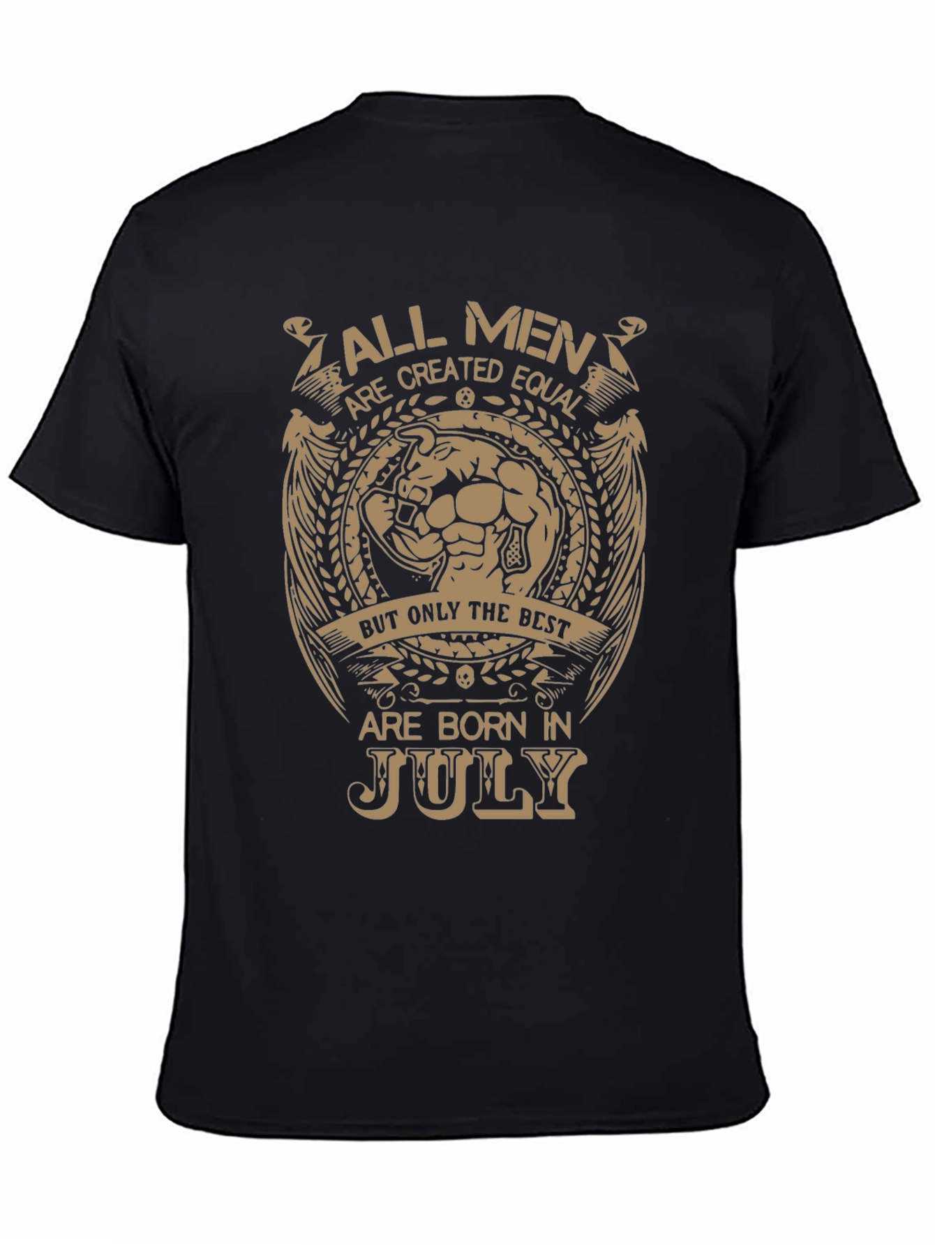 Black All Men Born In July T-Shirt view 4