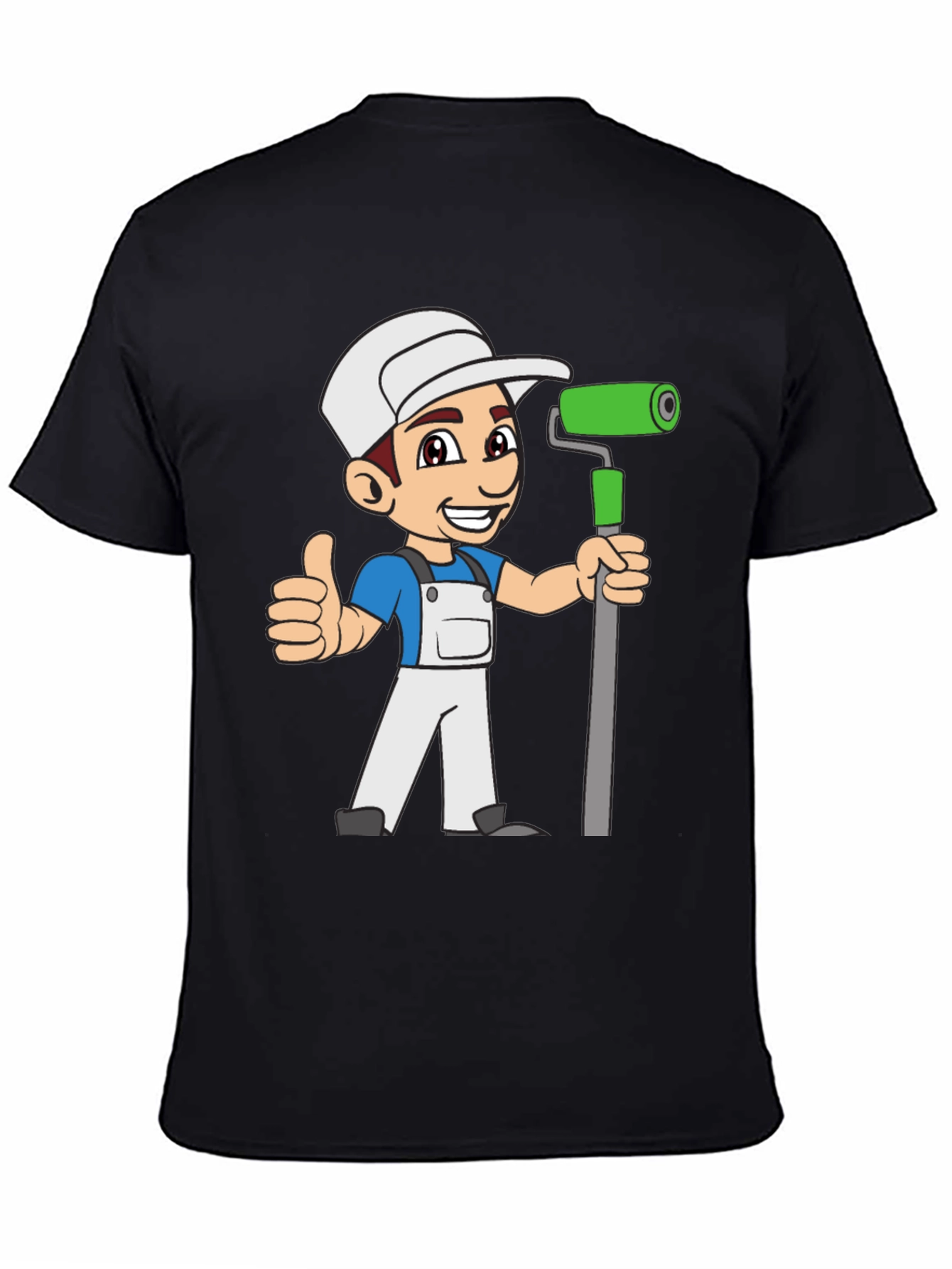 Black Painter Cartoon Graphic T-Shirt view 4