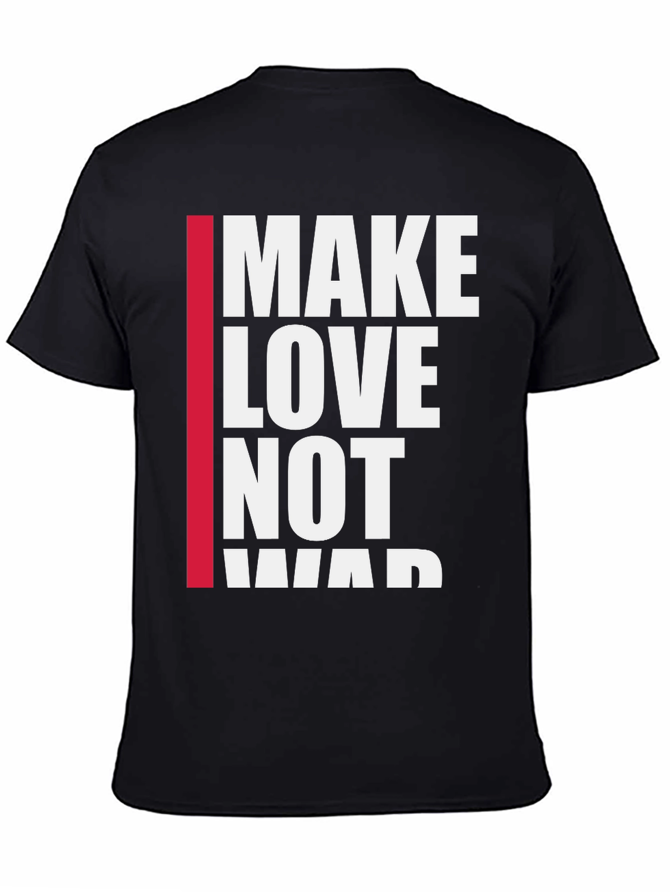 Black Make Love Not War Graphic Tee - Black view 4