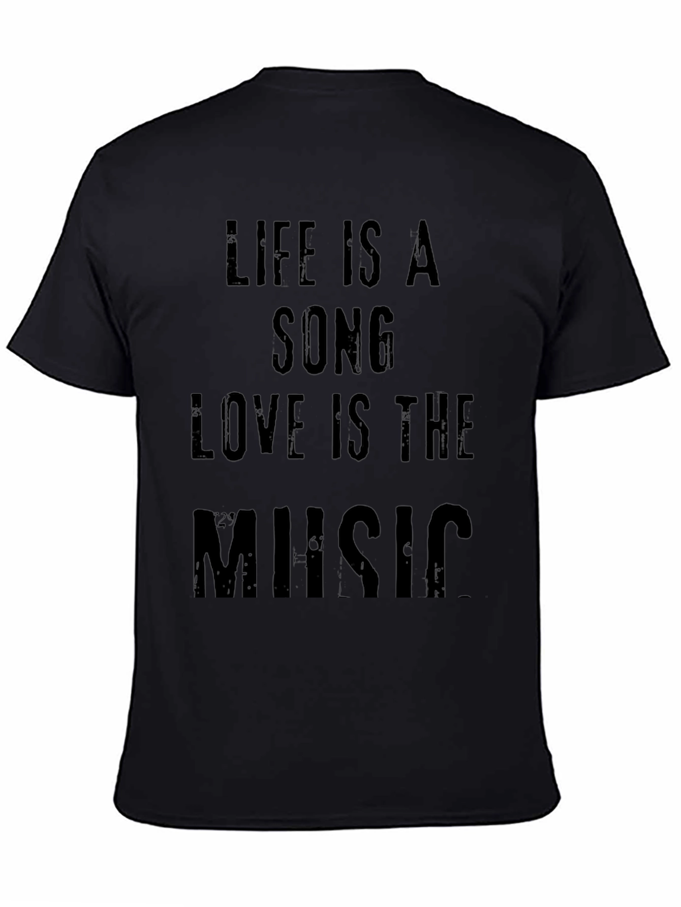 Life Is A Song Men's Black Graphic Tee - 4