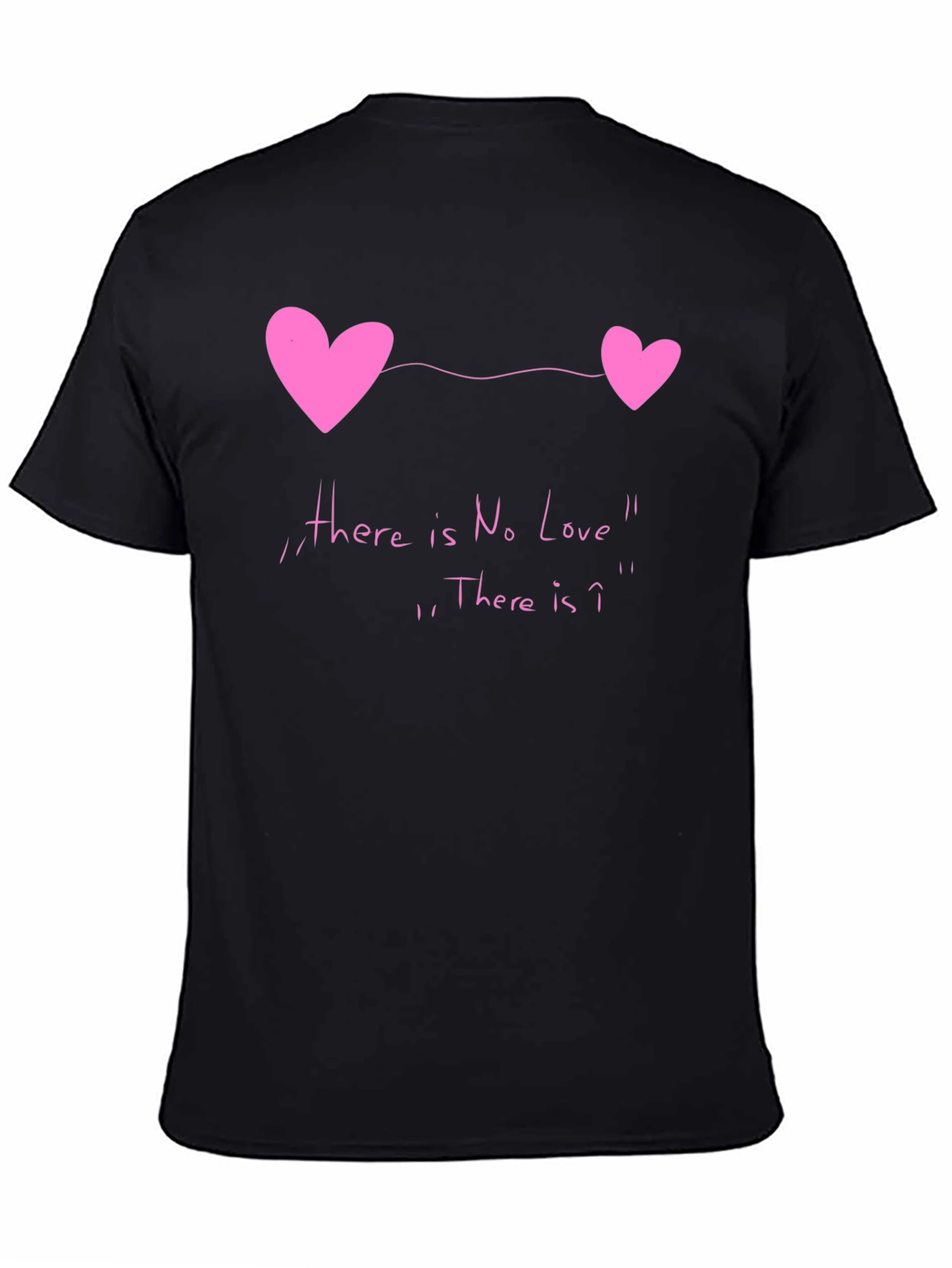 Black No Love Tee - Heart Graphic Novelty T-Shirt view 4