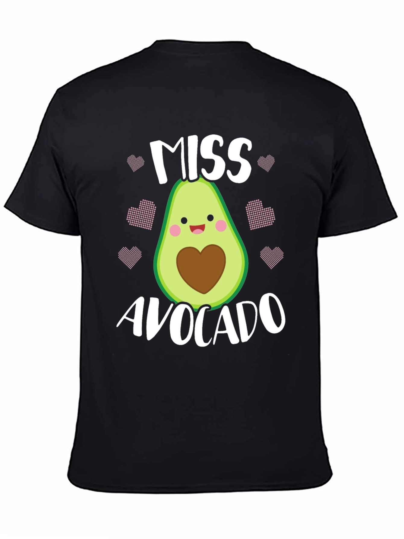 Black Miss Avocado T-Shirt - Cute Foodie Graphic Tee view 4