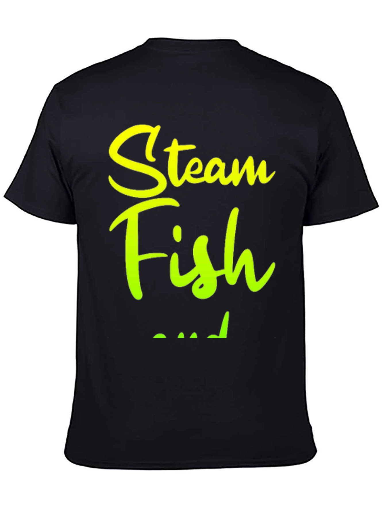Black Steam Fish T-Shirt - Comfortable and Stylish view 4