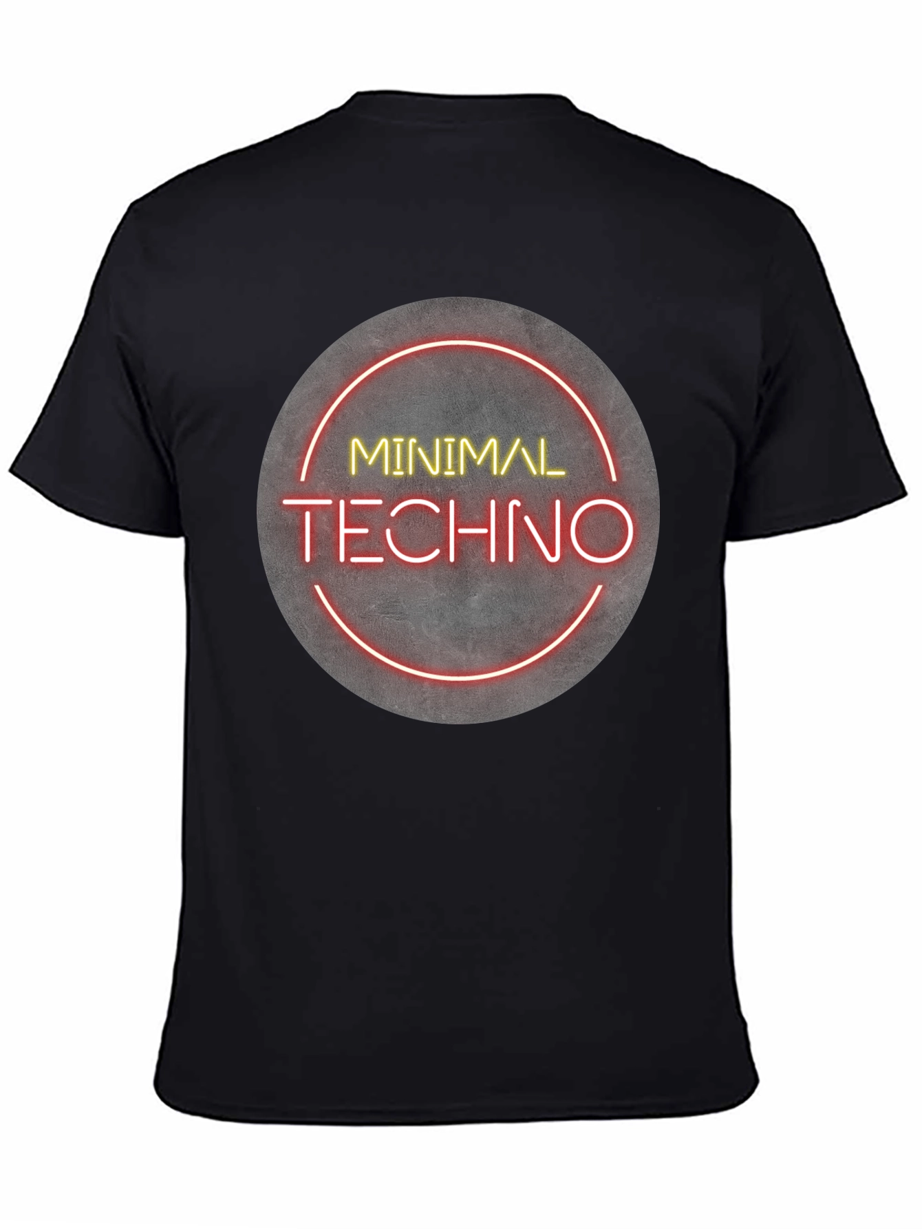 Black Minimal Techno Graphic Tee - Modern Music Shirt view 4