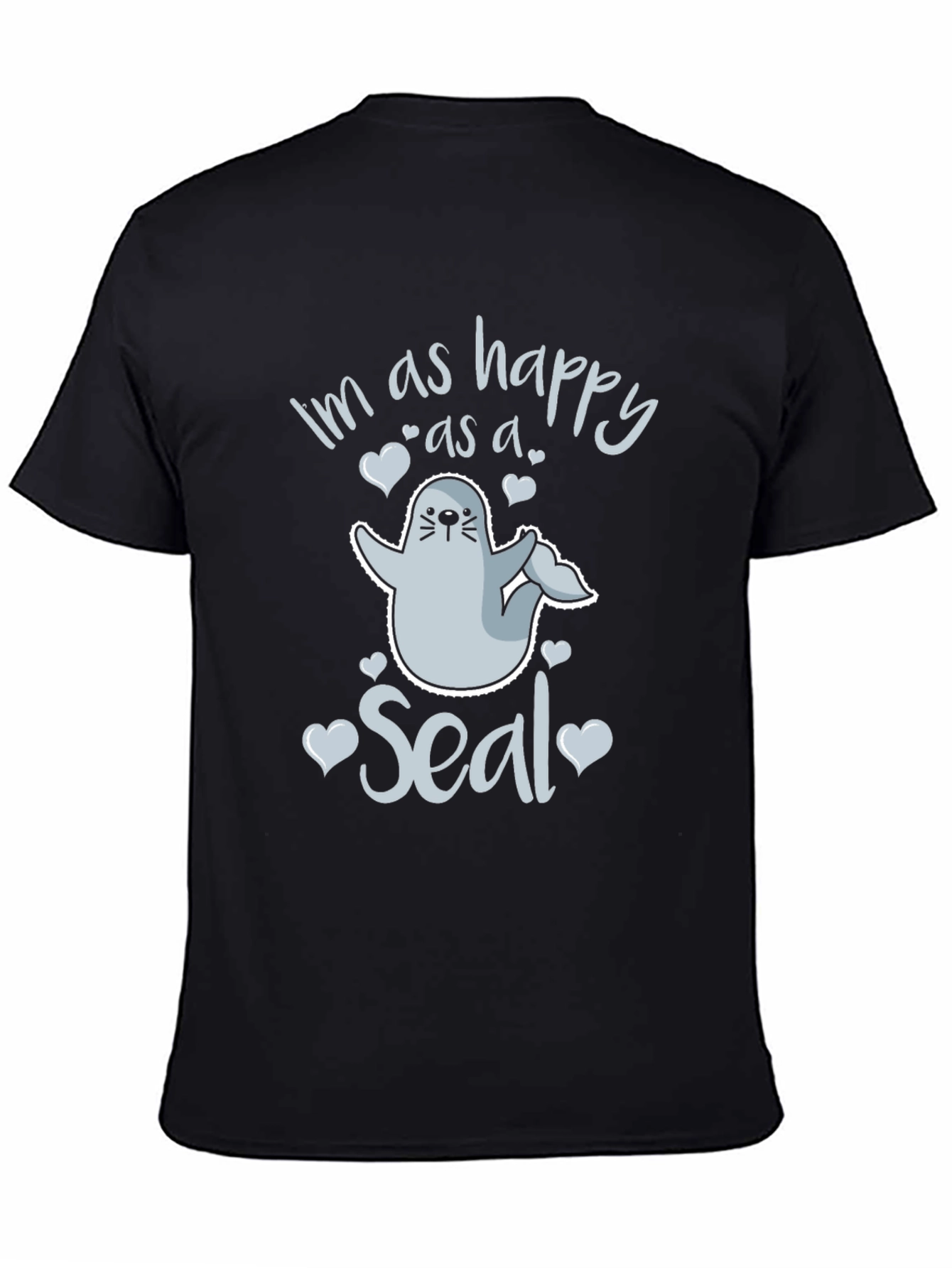 Black Happy as a Seal Graphic Tee | Unisex view 4