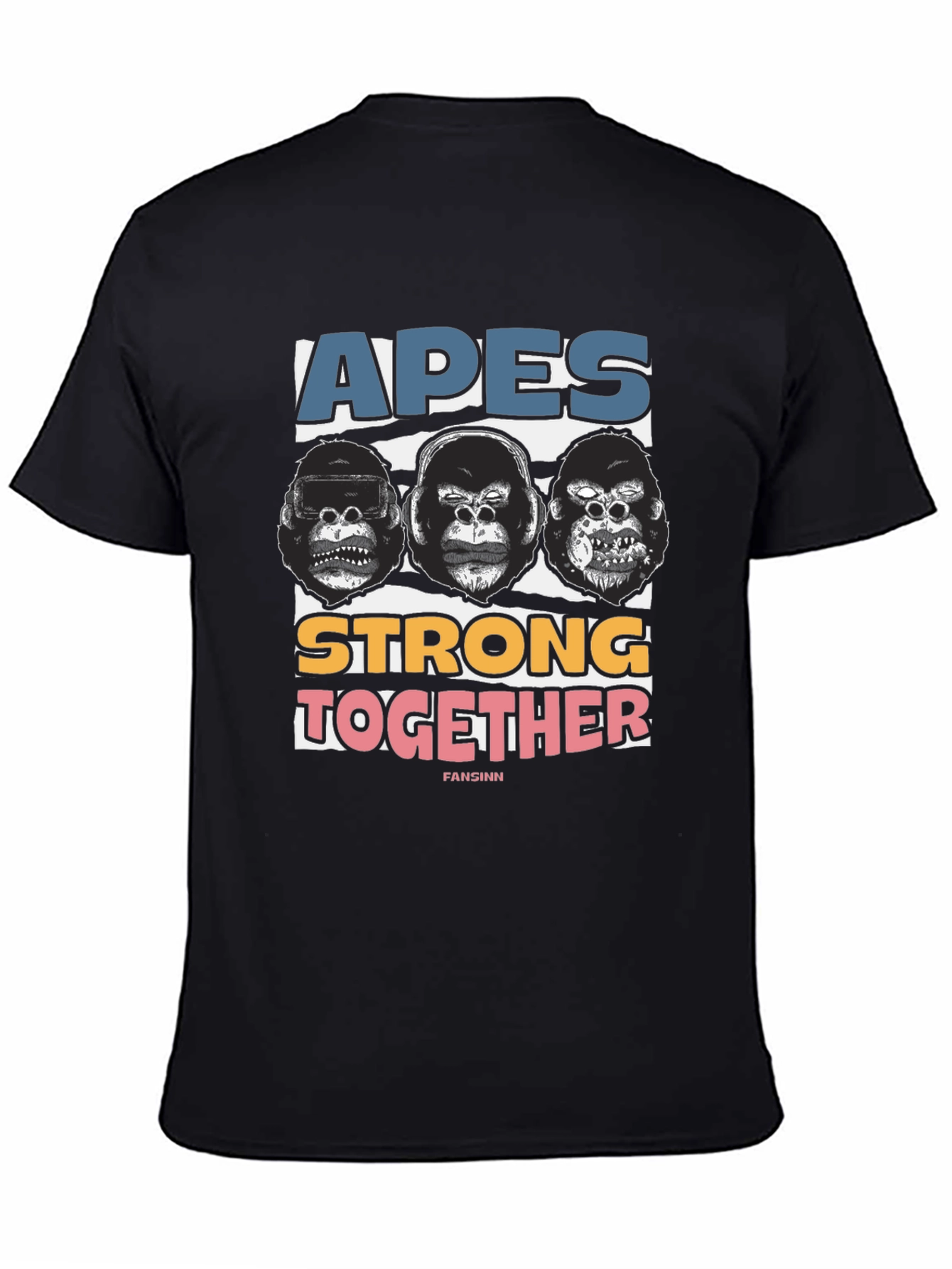 Black Apes Strong Together Graphic Tee - Black Cotton view 4