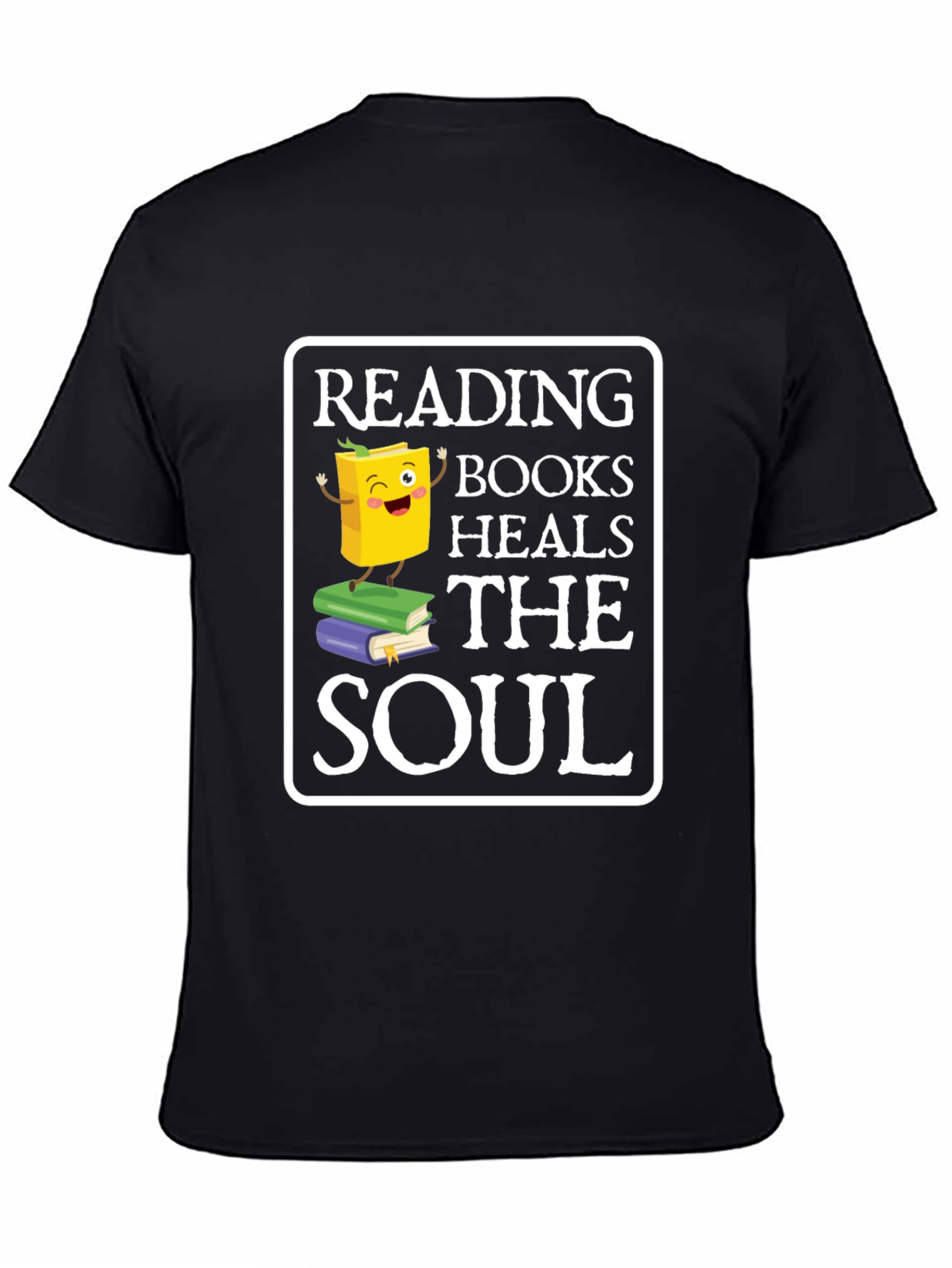 Black Reading Books Heals the Soul T-Shirt view 4