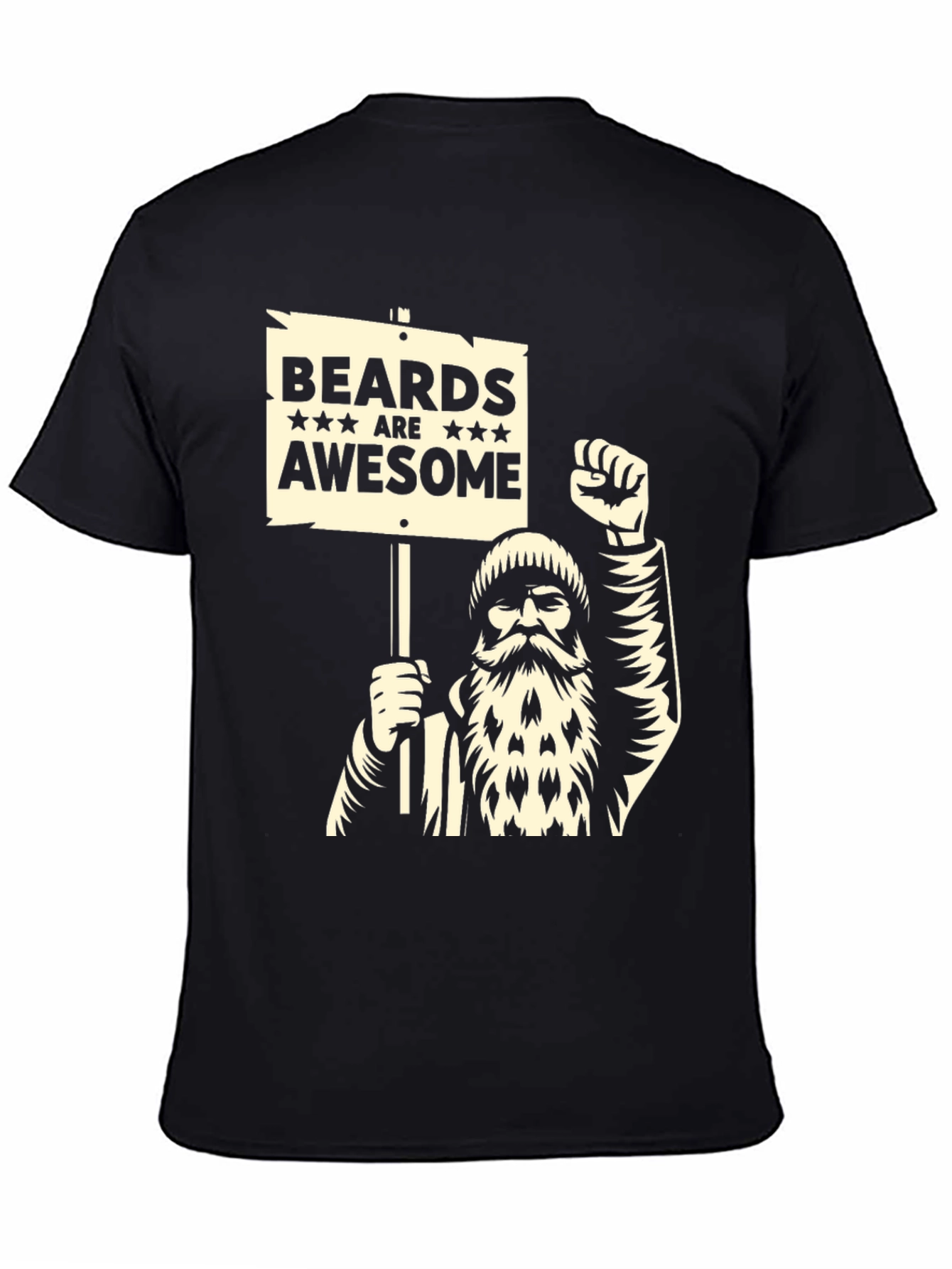 Black Beards Are Awesome T-Shirt - Black Graphic Tee view 4