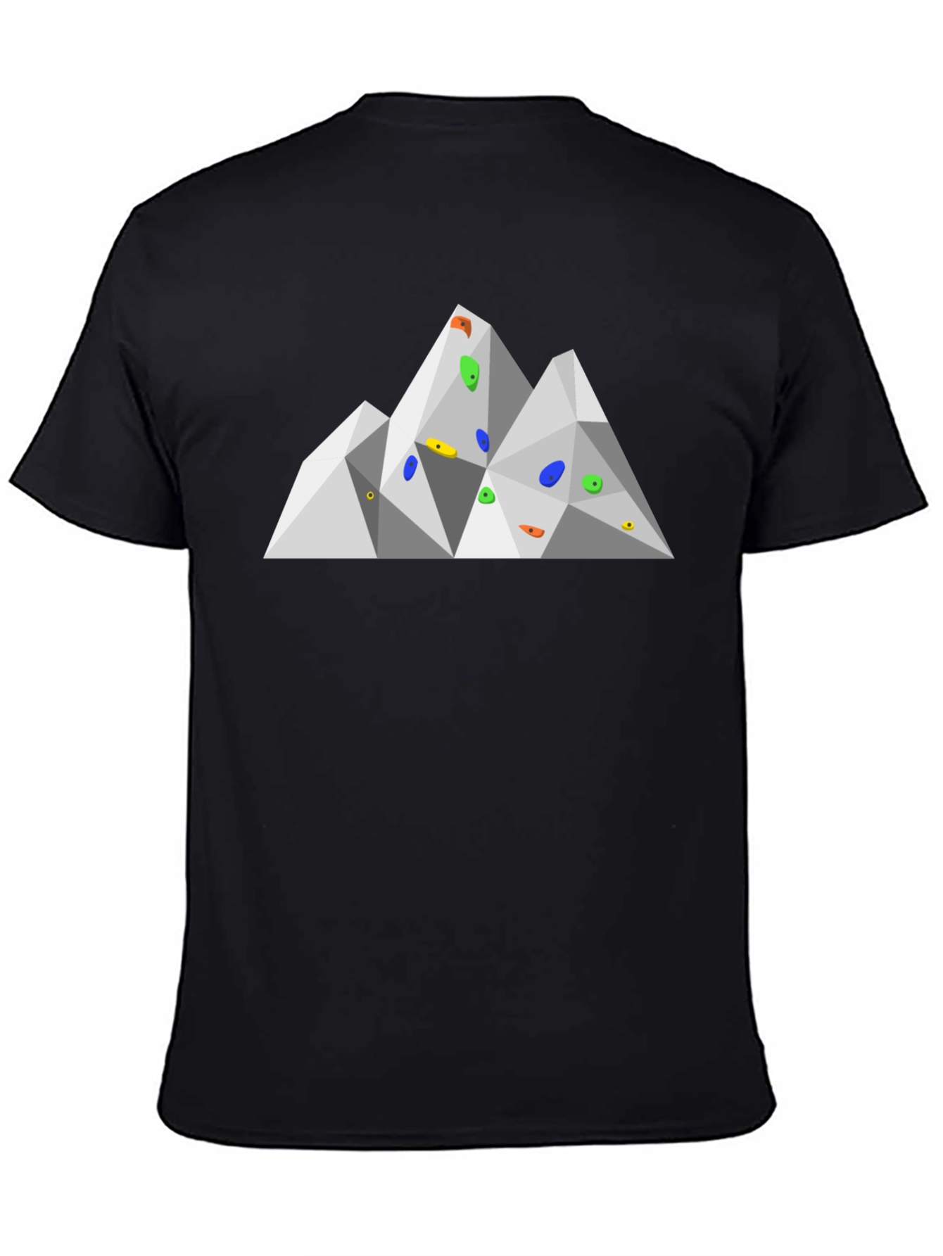 Black Geometric Mountain Climbing T-Shirt view 4