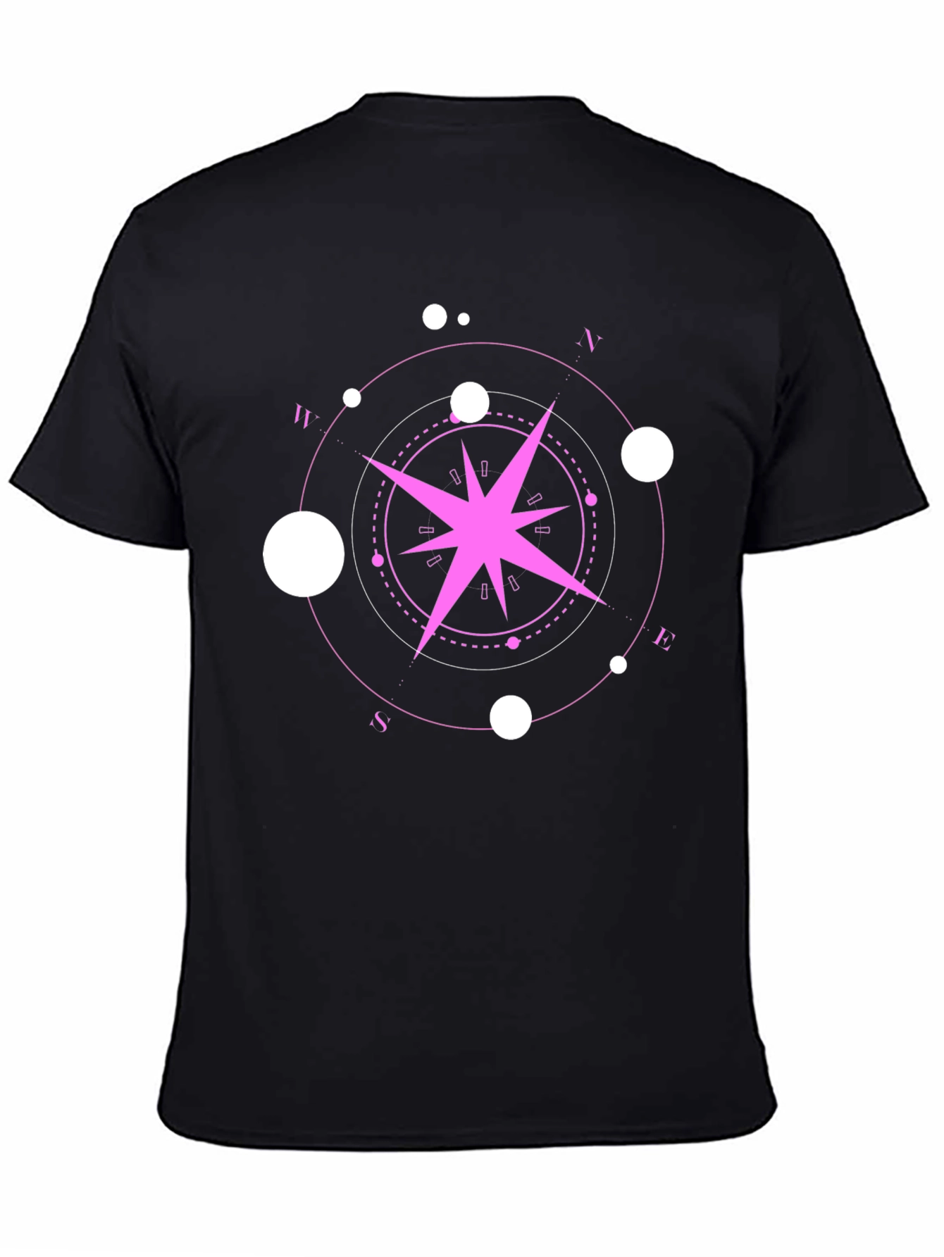 Black Compass Rose Graphic Tee - Black view 4
