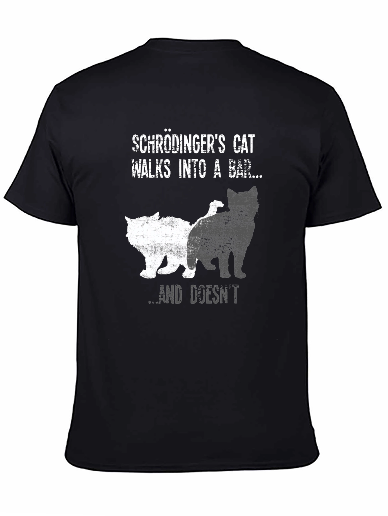 Black Schrödinger's Cat Novelty T-Shirt view 4