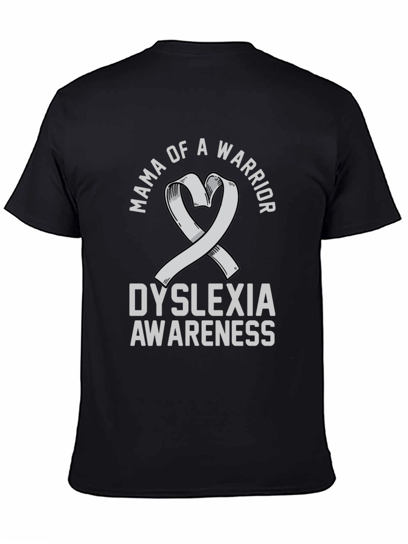 Black Mama of a Warrior Dyslexia Awareness T-Shirt view 4