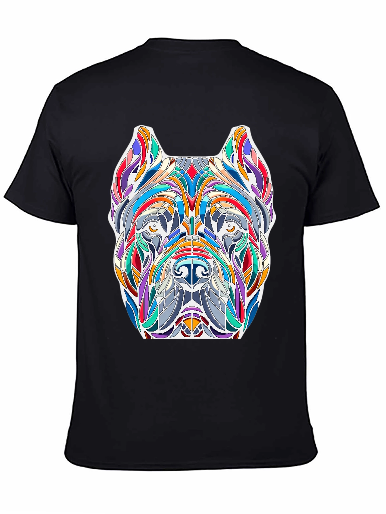 Black Abstract Dog Art T-Shirt - Unique Graphic Tee view 4