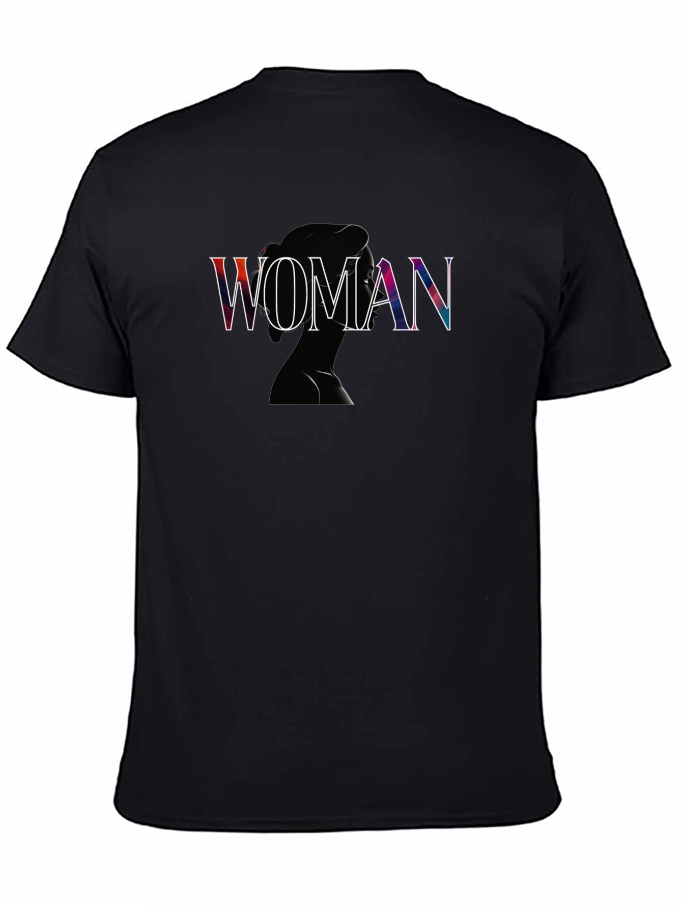 Black Woman Silhouette Graphic Tee - Modern Black T-Shirt view 4