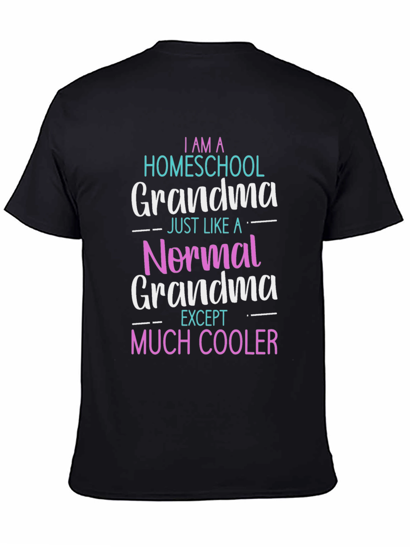 Black Homeschool Grandma T-Shirt - Novelty Graphic Tee view 4