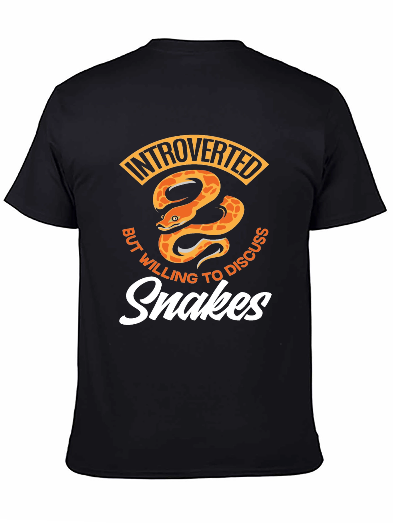 Black Introverted Snake Lover T-Shirt view 4