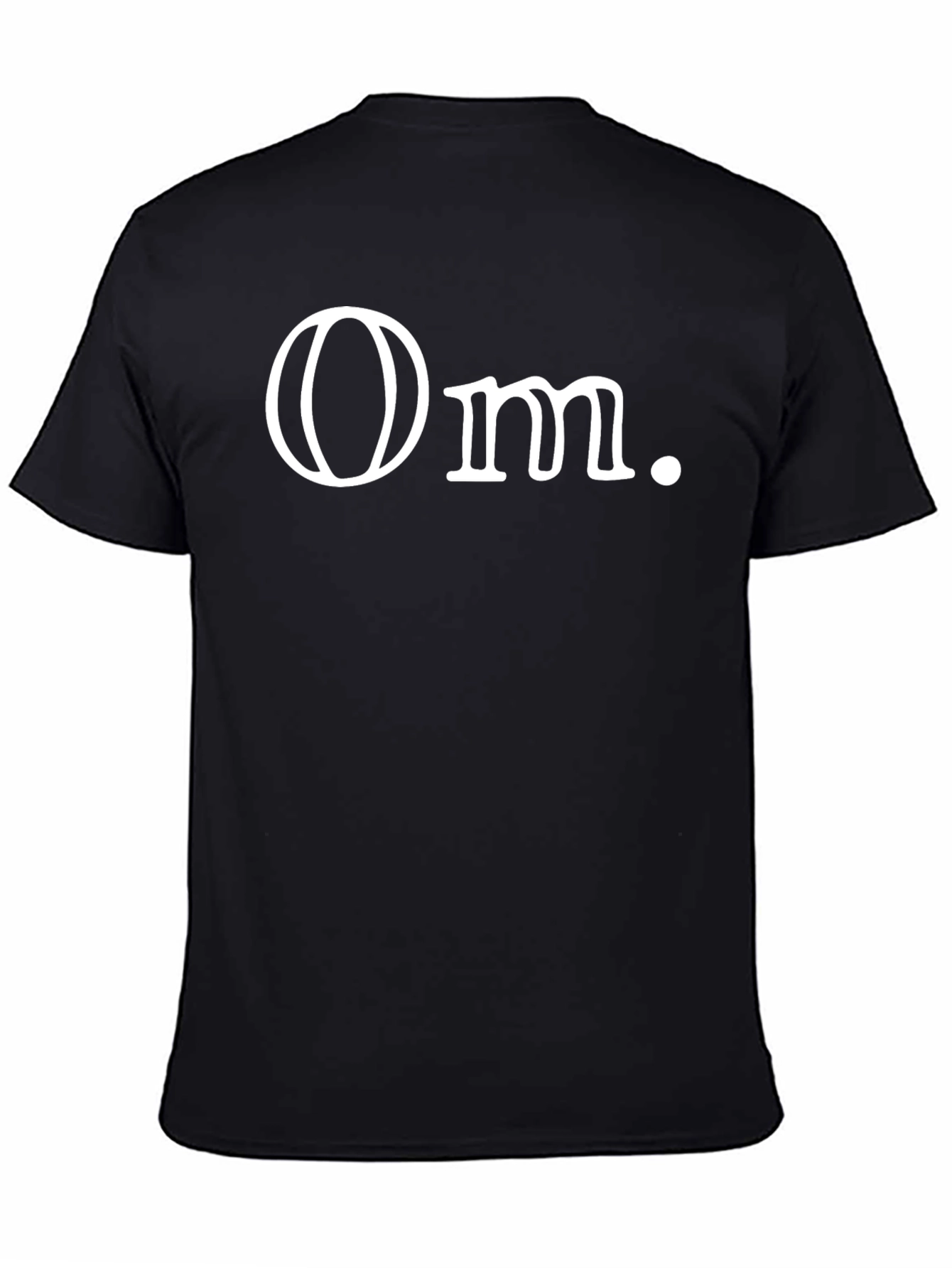 Black Minimalist "Om." Graphic Black T-Shirt view 4