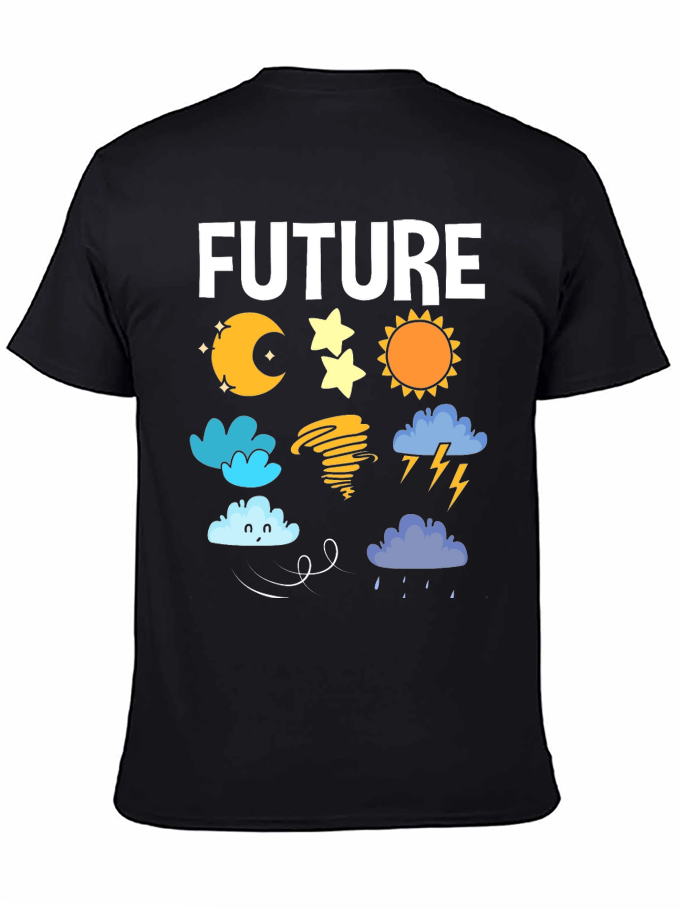 Black Future Weather Forecast T-Shirt | Novelty Tee view 4