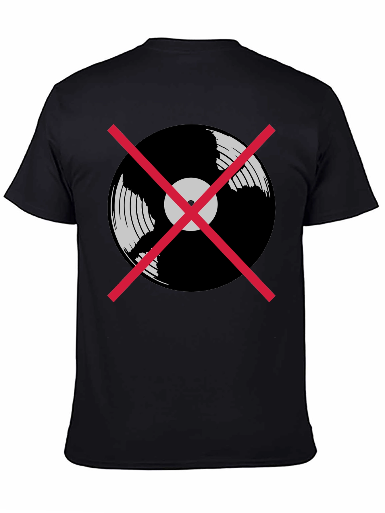 Black No Vinyl T-Shirt - Music Lover Tee view 4