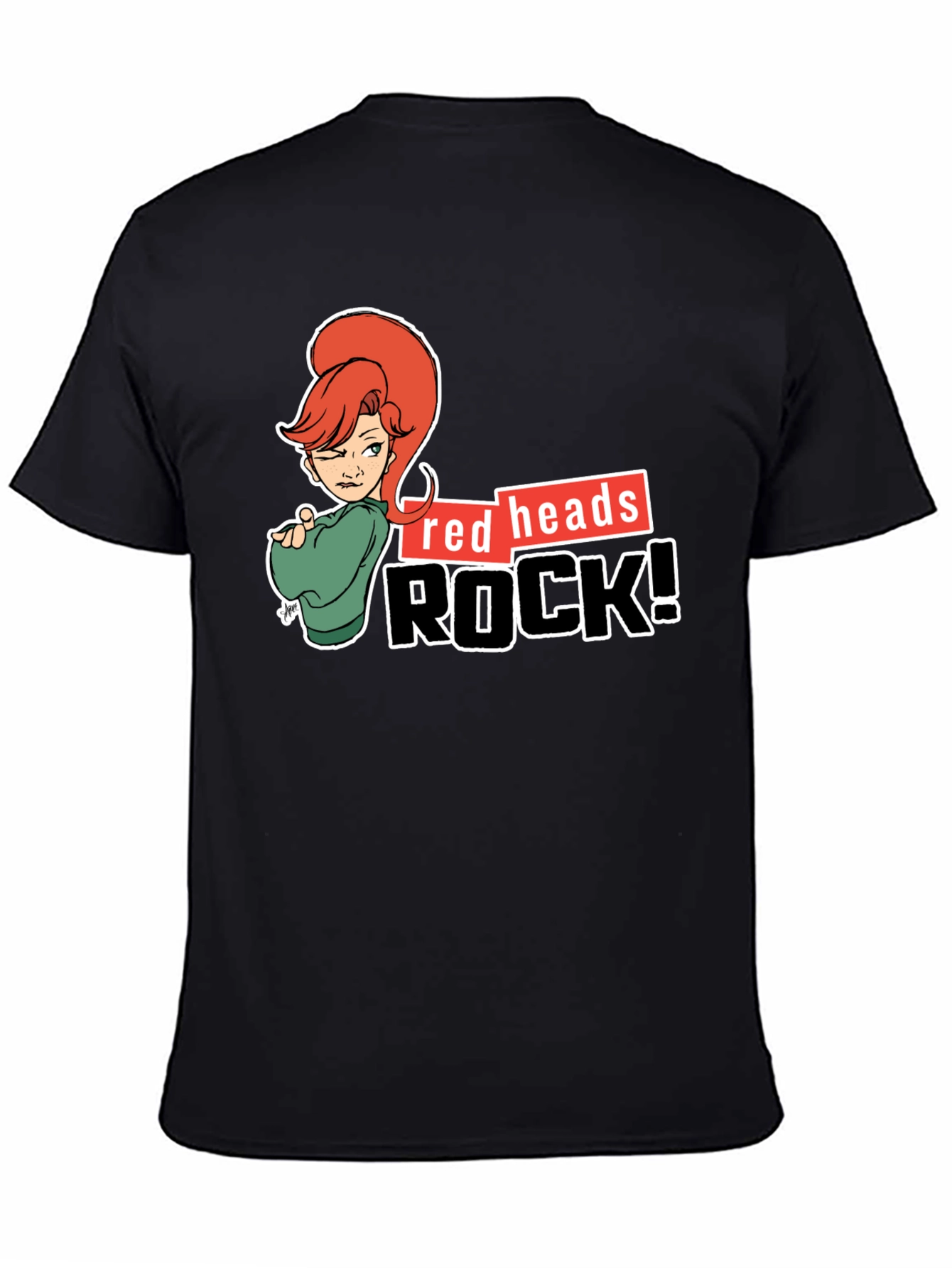 Black Redheads Rock! Graphic T-Shirt view 4